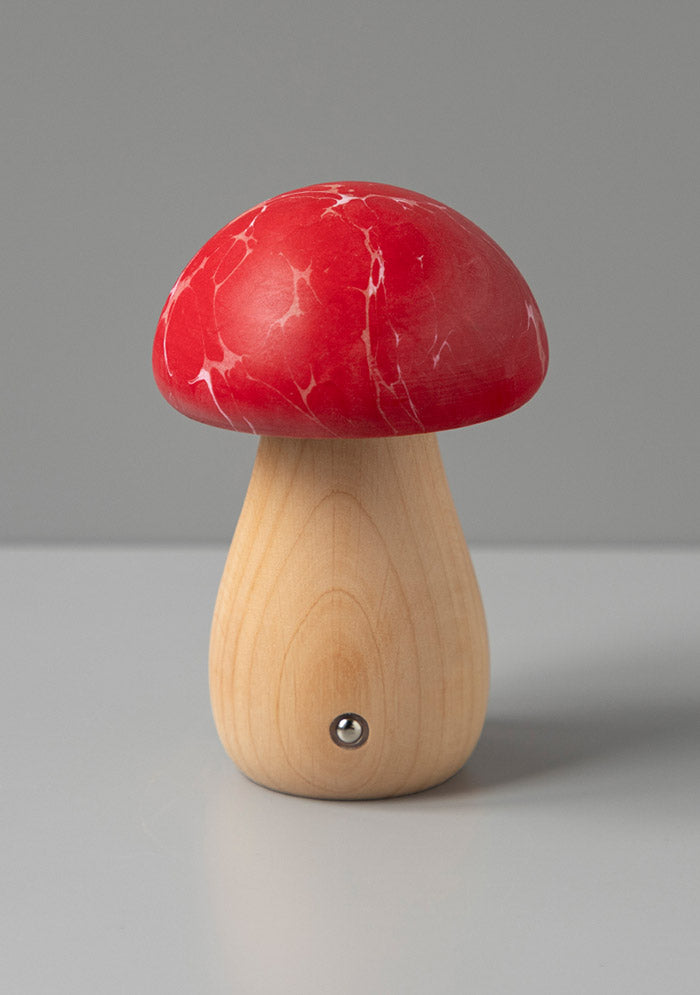 Shaggy Red Classic Marbling Wood Mushroom Table Lamp - Heka Lighting & Trading Limited