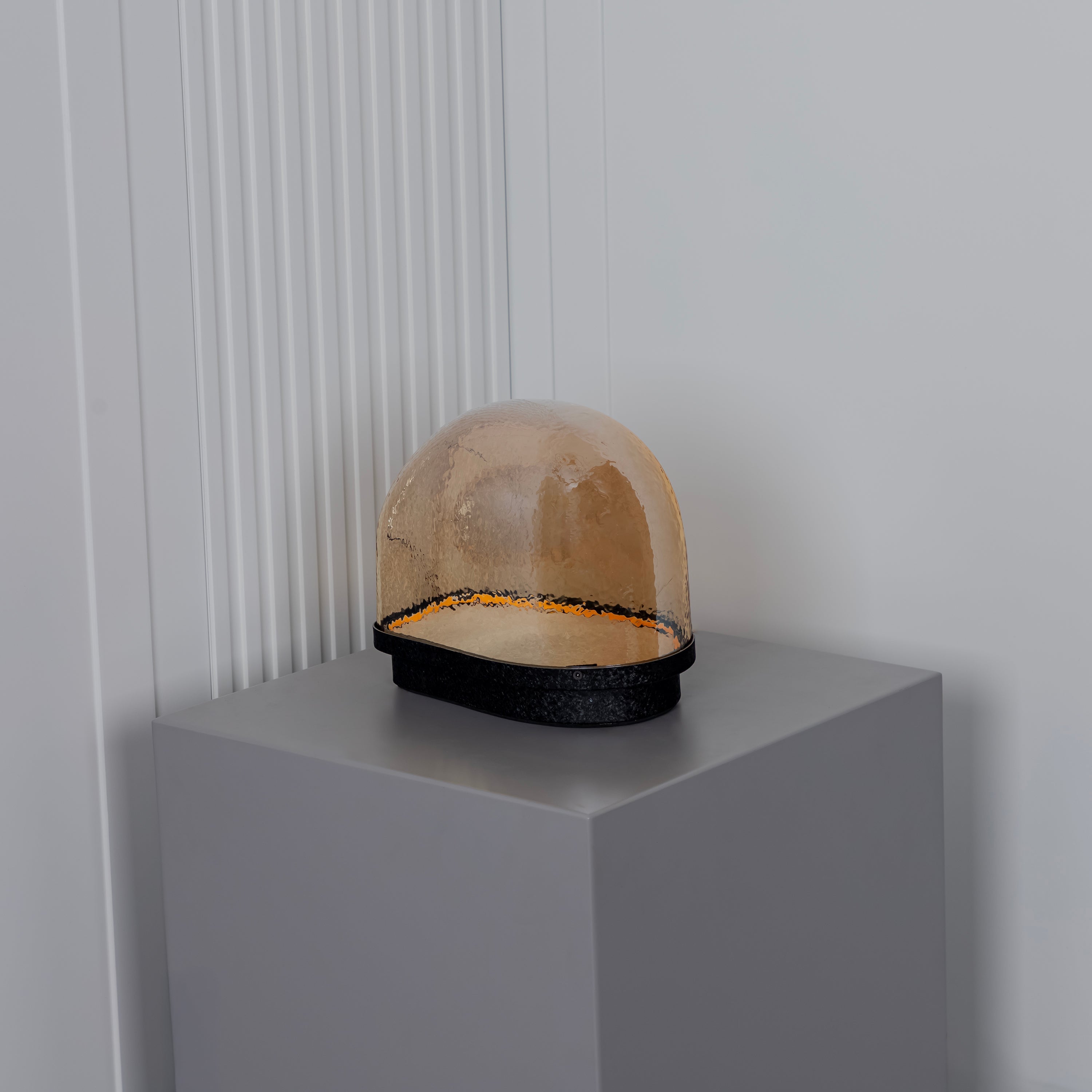 Gambia Honey Glass Black Table Lamp 28 Cm - Heka Lighting & Trading Limited