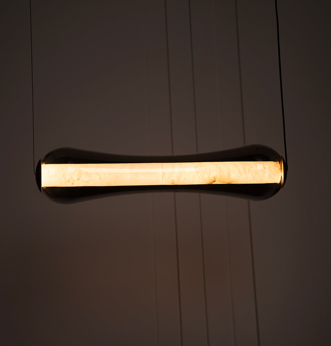 Seul Smoked Glass White Marble Antique Horizontal Pendant Light Chandelier - Heka Lighting & Trading Limited