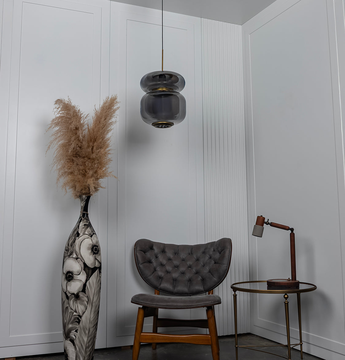 Seul Double Smoked Glass White Marble Antique Pendant Light - Heka Lighting & Trading Limited