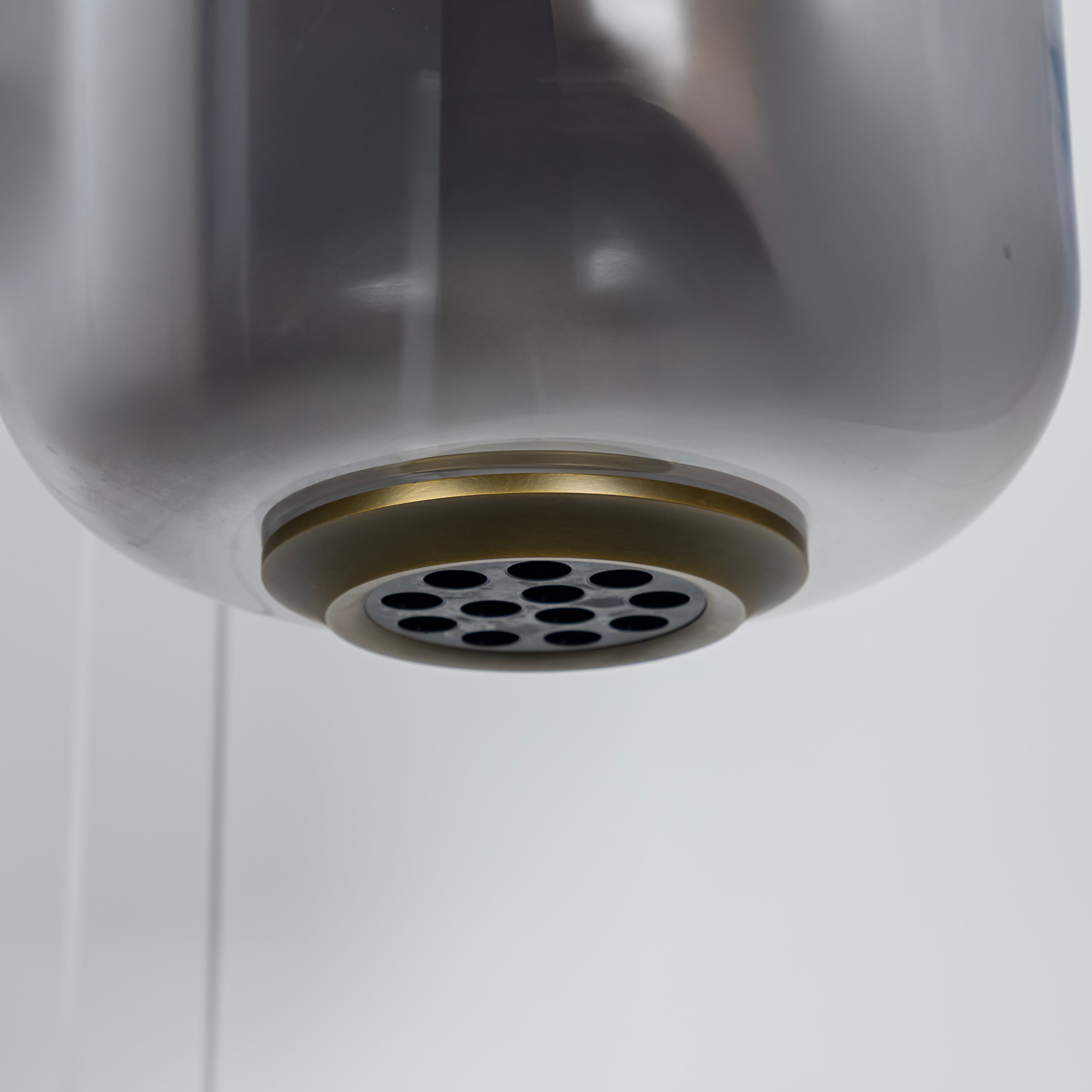 Seul Smoked Glass White Marble Antique Pendant Light 36 Cm - Heka Lighting & Trading Limited