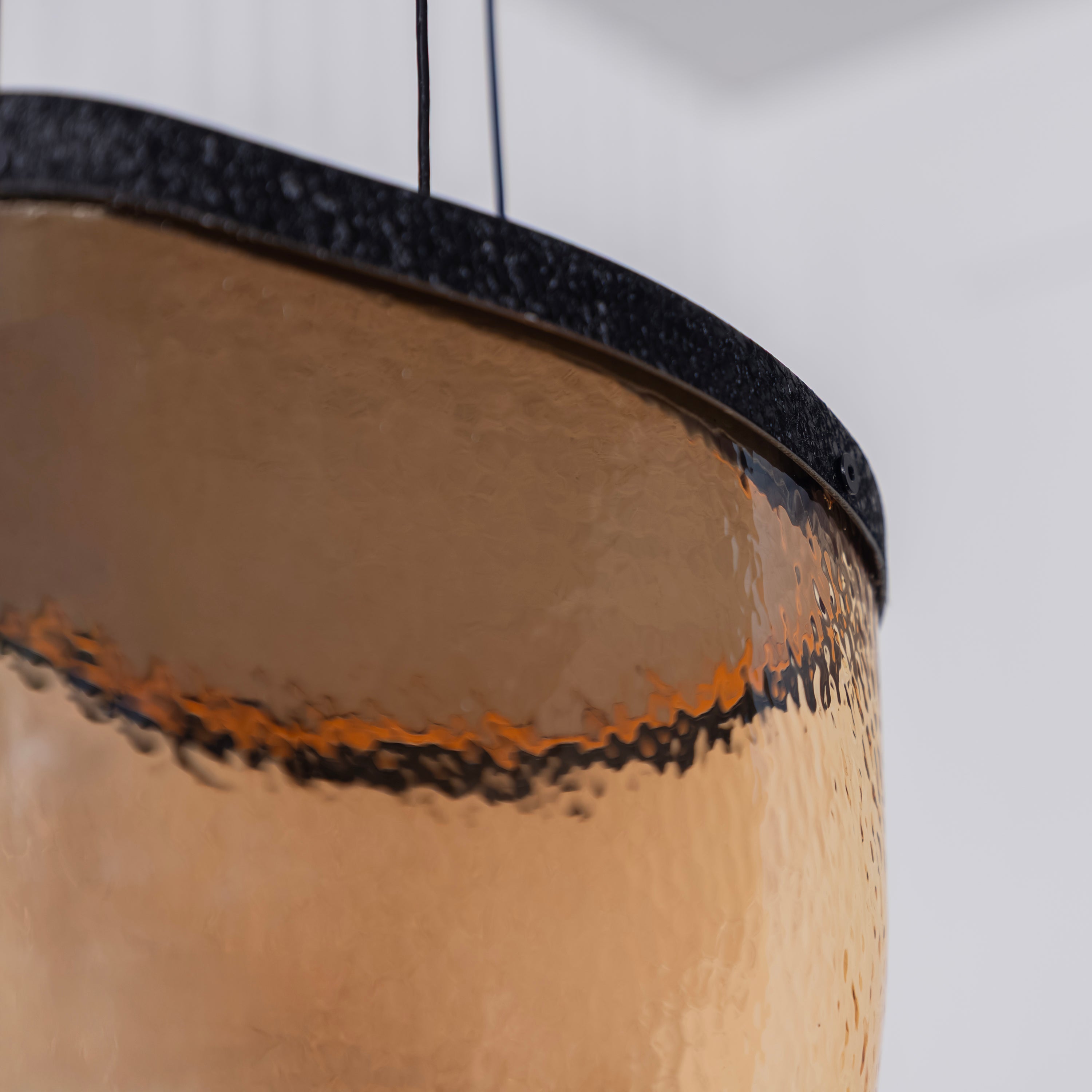 Gambia Honey Glass Black Pendant Light Chandelier 26 Cm - Heka Lighting & Trading Limited