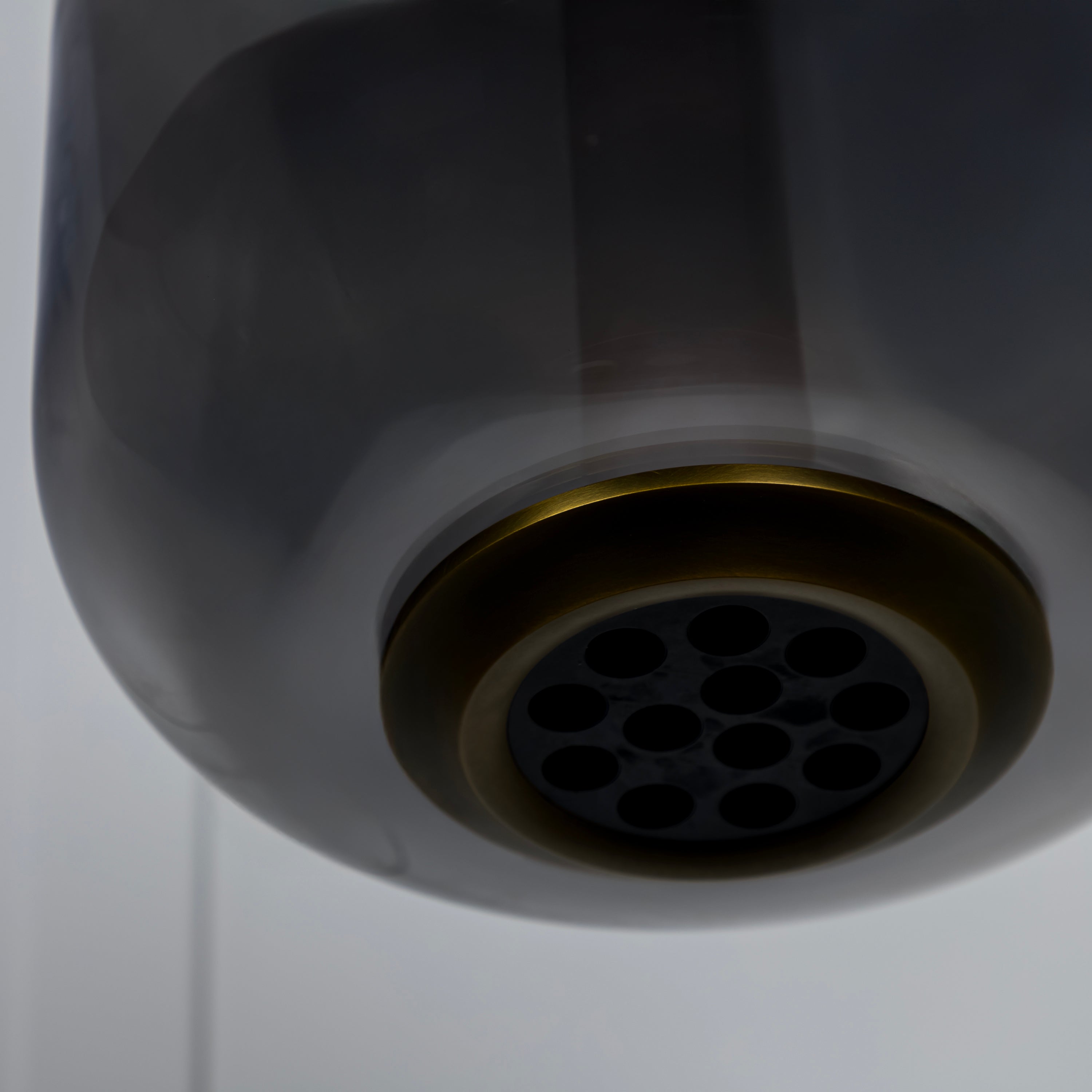 Seul Smoked Glass White Marble Antique Pendant Light 36 Cm - Heka Lighting & Trading Limited