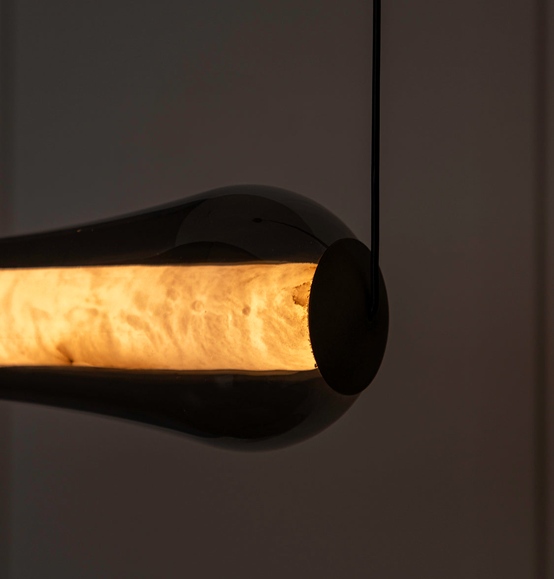 Seul Smoked Glass White Marble Antique Horizontal Pendant Light Chandelier - Heka Lighting & Trading Limited