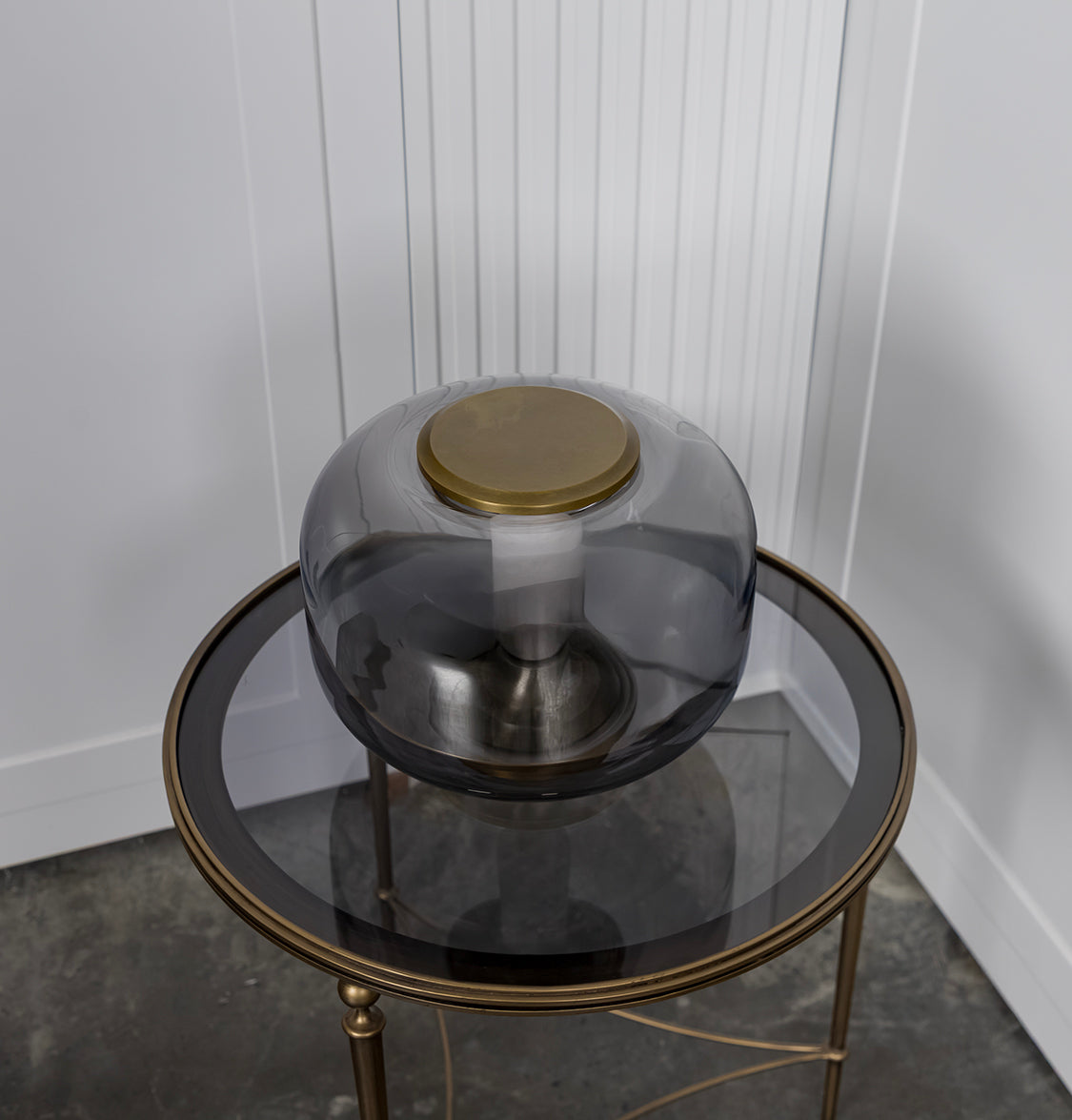 Seul Smoked Glass White Marble Antique Table Lamp - Heka Lighting & Trading Limited