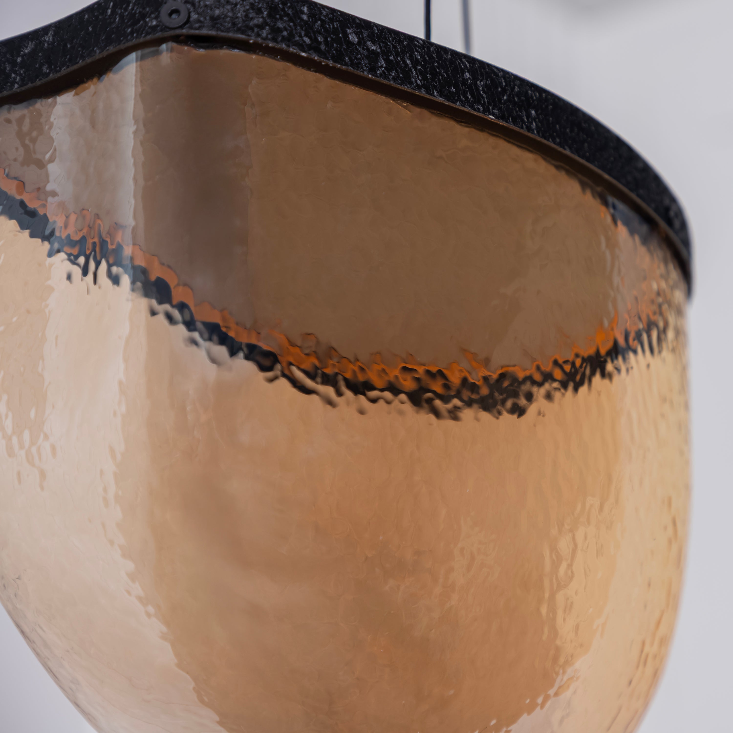 Gambia Honey Glass Black Pendant Light Chandelier 26 Cm - Heka Lighting & Trading Limited