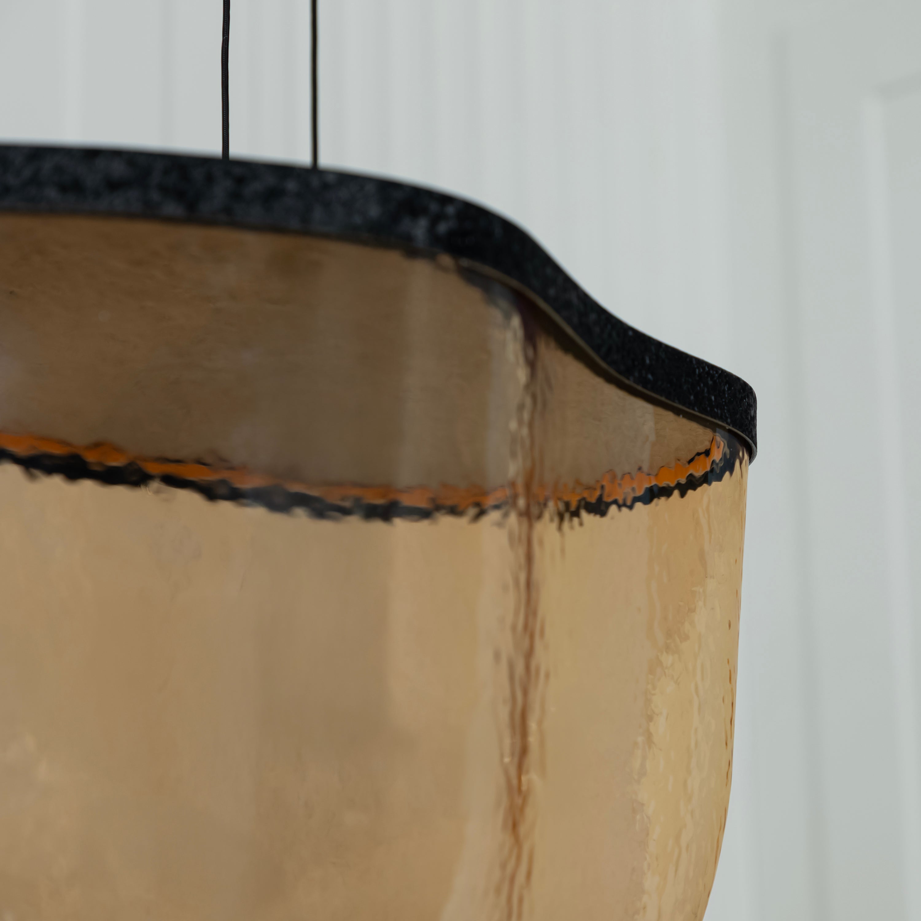 Gambia Honey Glass Black Pendant Light Chandelier 36 Cm - Heka Lighting & Trading Limited