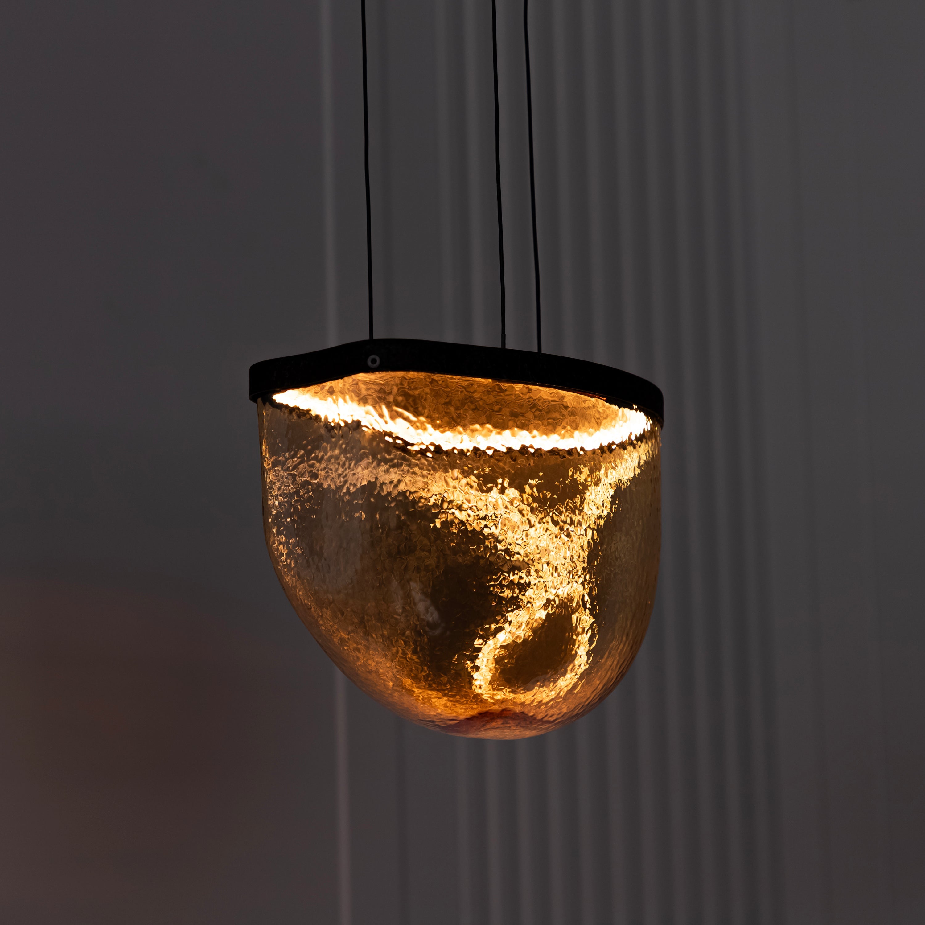 Gambia Honey Glass Black Pendant Light Chandelier 26 Cm - Heka Lighting & Trading Limited