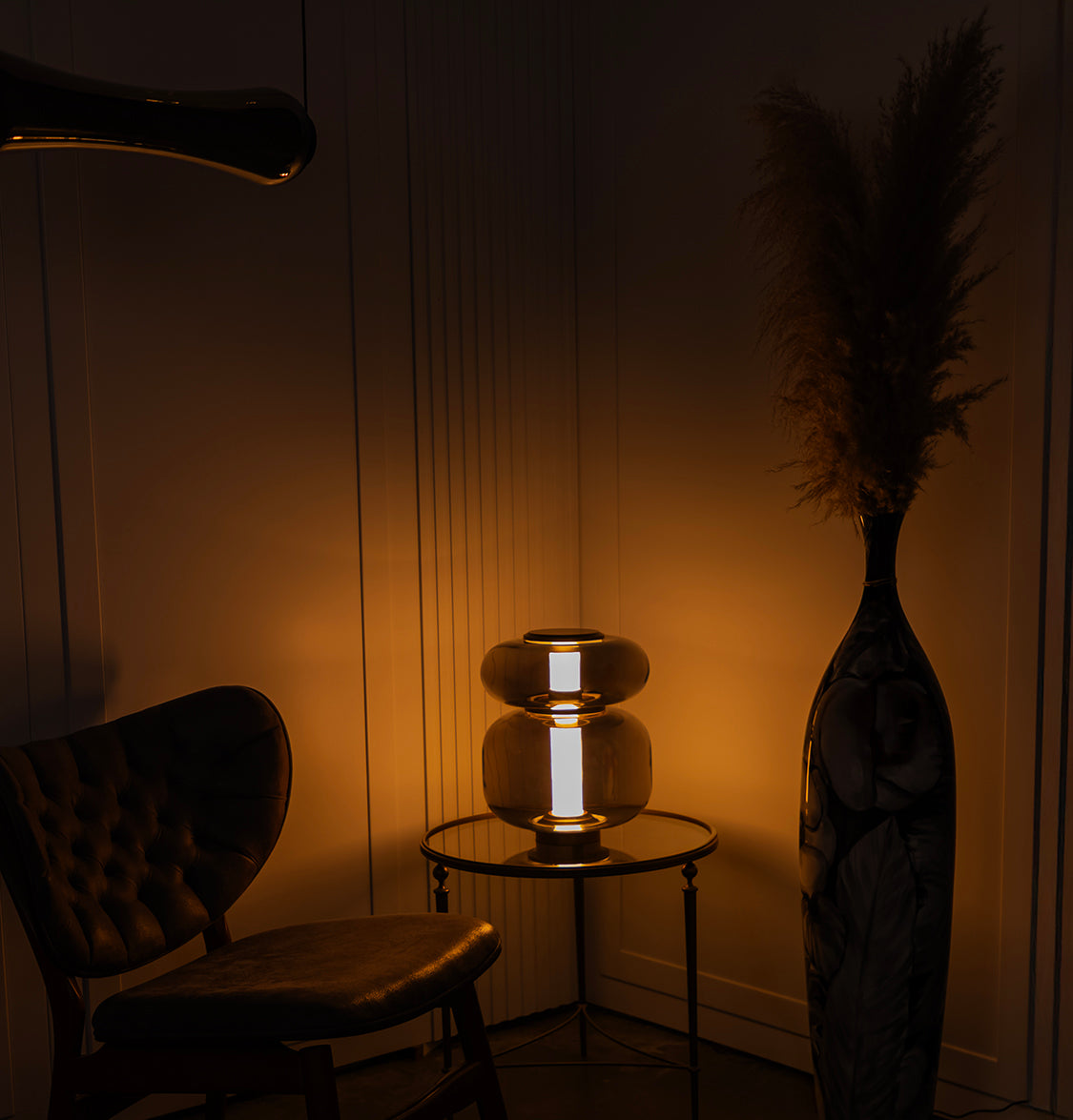 Seul Double Smoked Glass White Marble Antique Table Lamp - Heka Lighting & Trading Limited