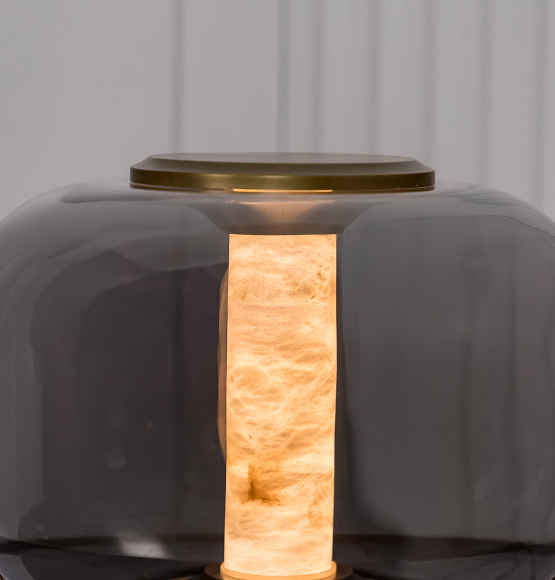 Seul Smoked Glass White Marble Antique Table Lamp - Heka Lighting & Trading Limited