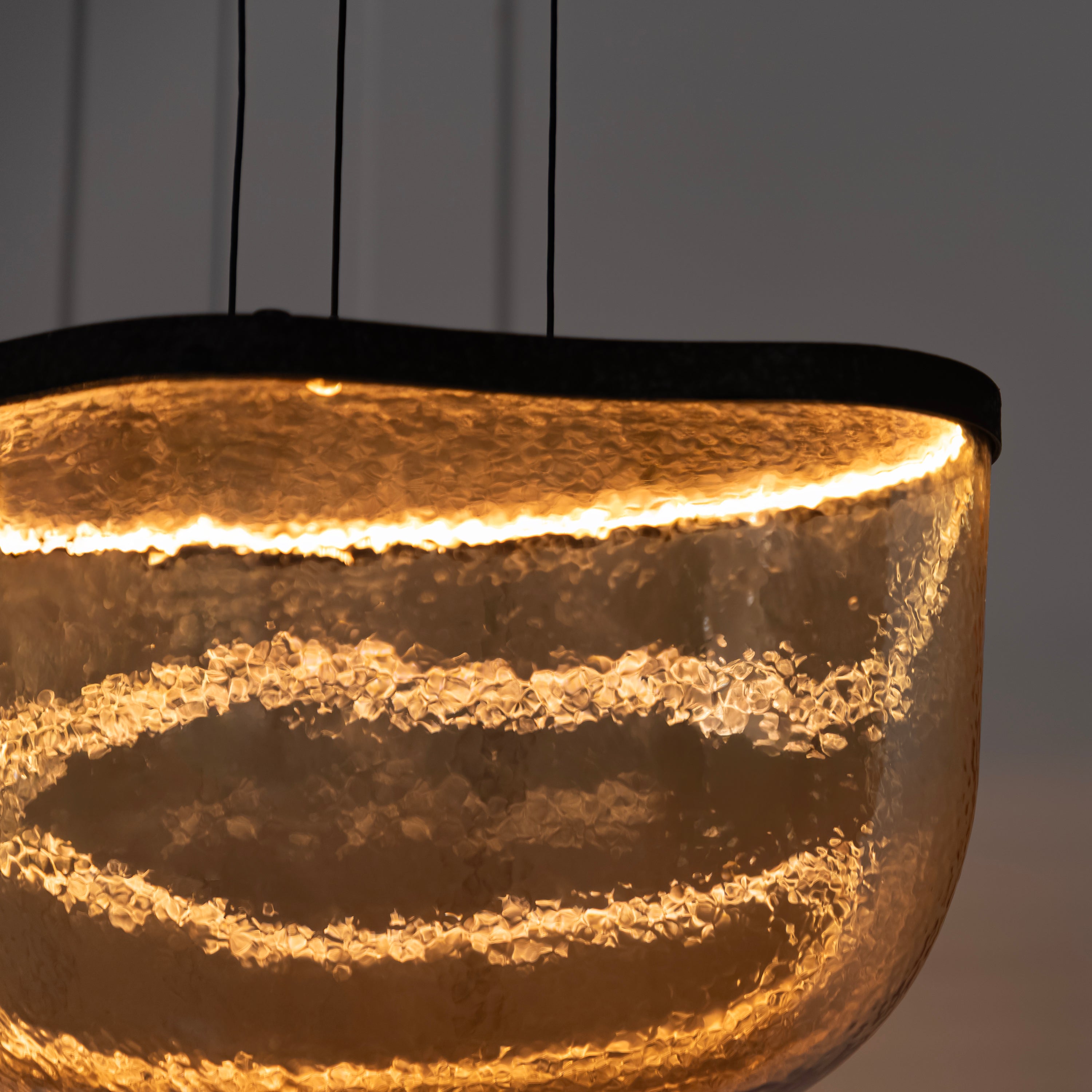 Gambia Honey Glass Black Pendant Light Chandelier 36 Cm - Heka Lighting & Trading Limited