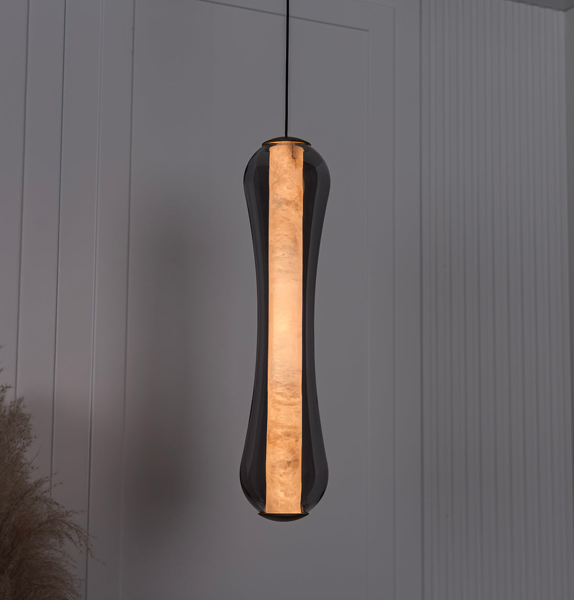 Seul Smoked Glass White Marble Antique Pendant Light - Heka Lighting & Trading Limited