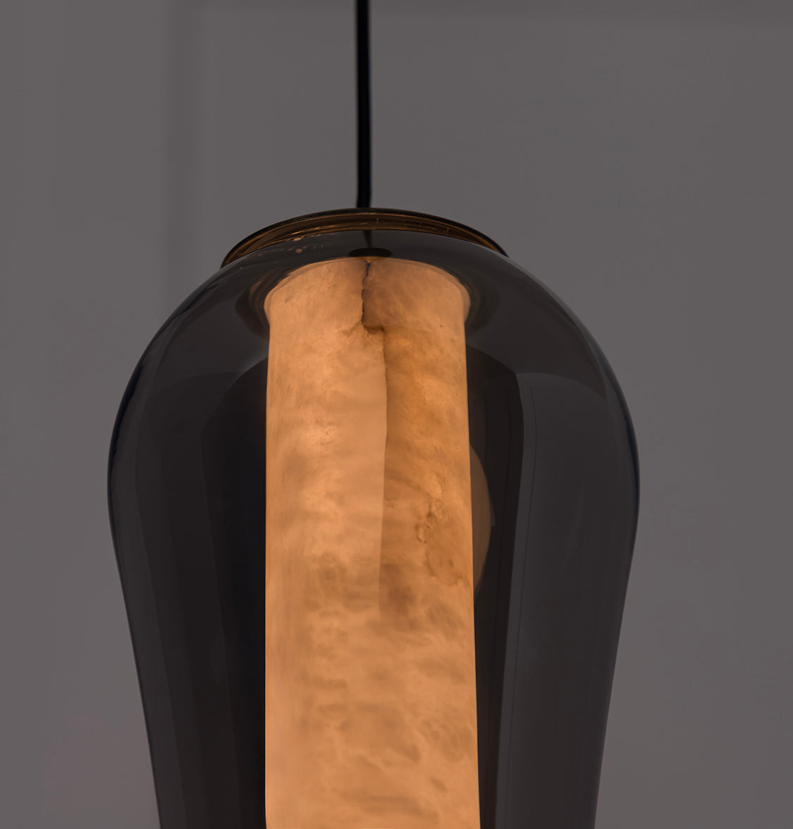 Seul Smoked Glass White Marble Antique Pendant Light - Heka Lighting & Trading Limited