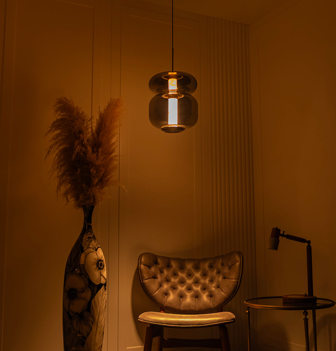 Seul Double Smoked Glass White Marble Antique Pendant Light - Heka Lighting & Trading Limited