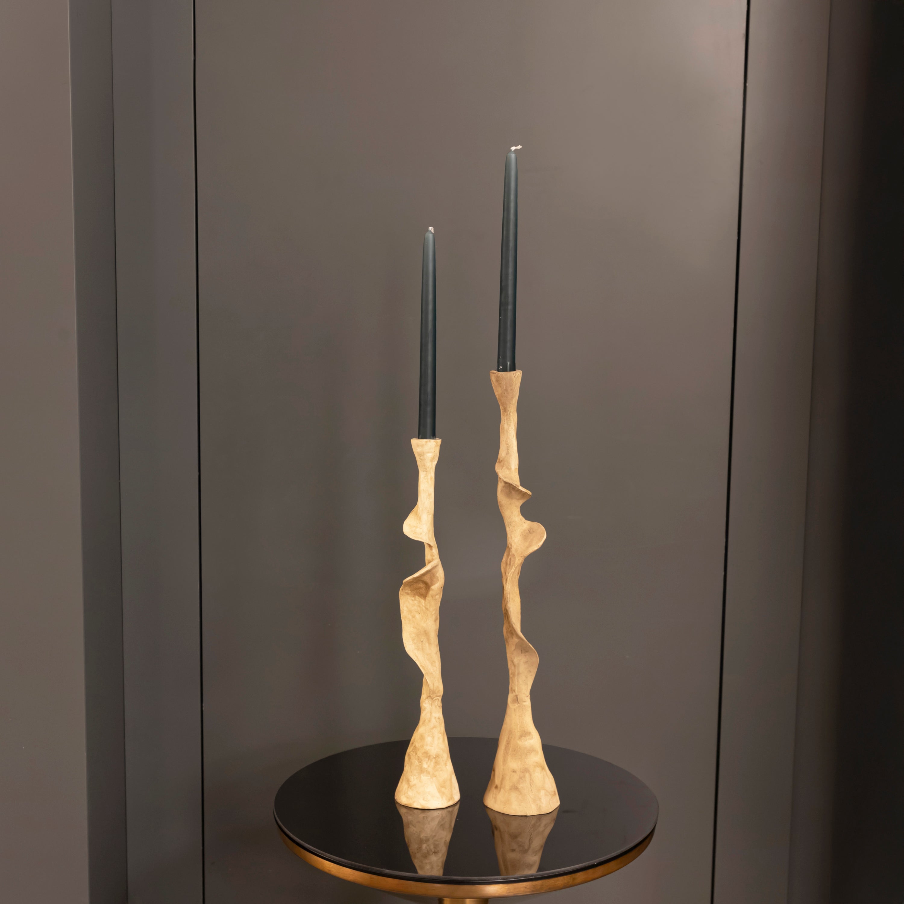 2-Piece Polyester Design Candle Holder | Modern Decorative Lighting For Homes & Hotels