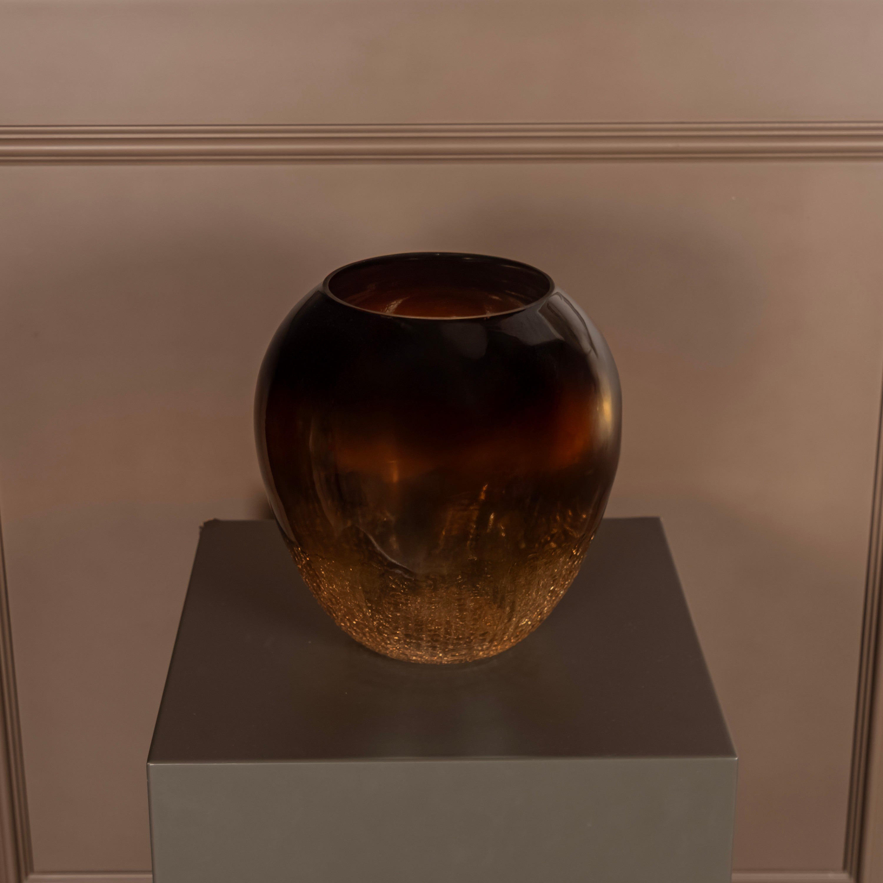 Ombre Brown Round Vase 31 Cm