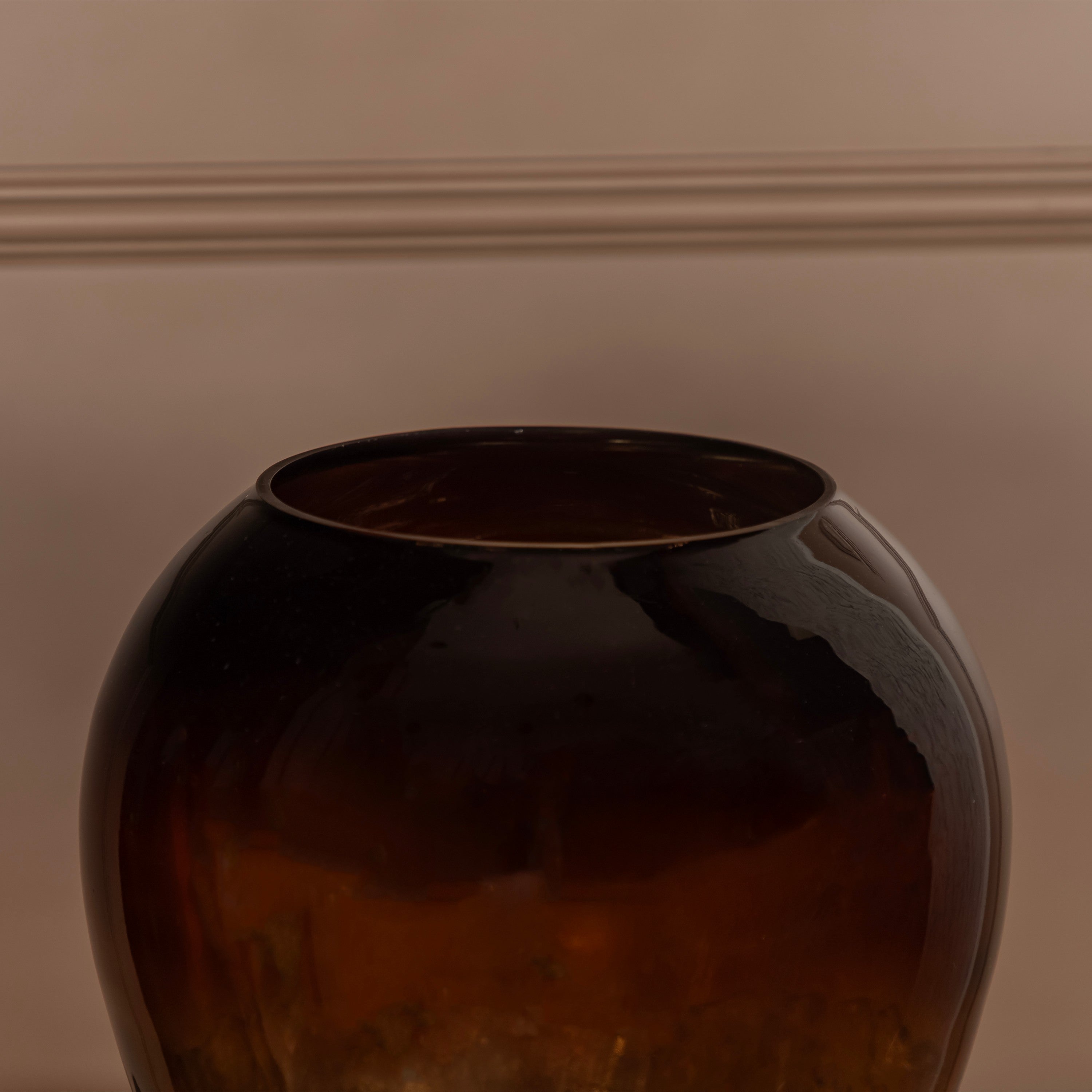 Ombre Brown Round Vase 31 Cm