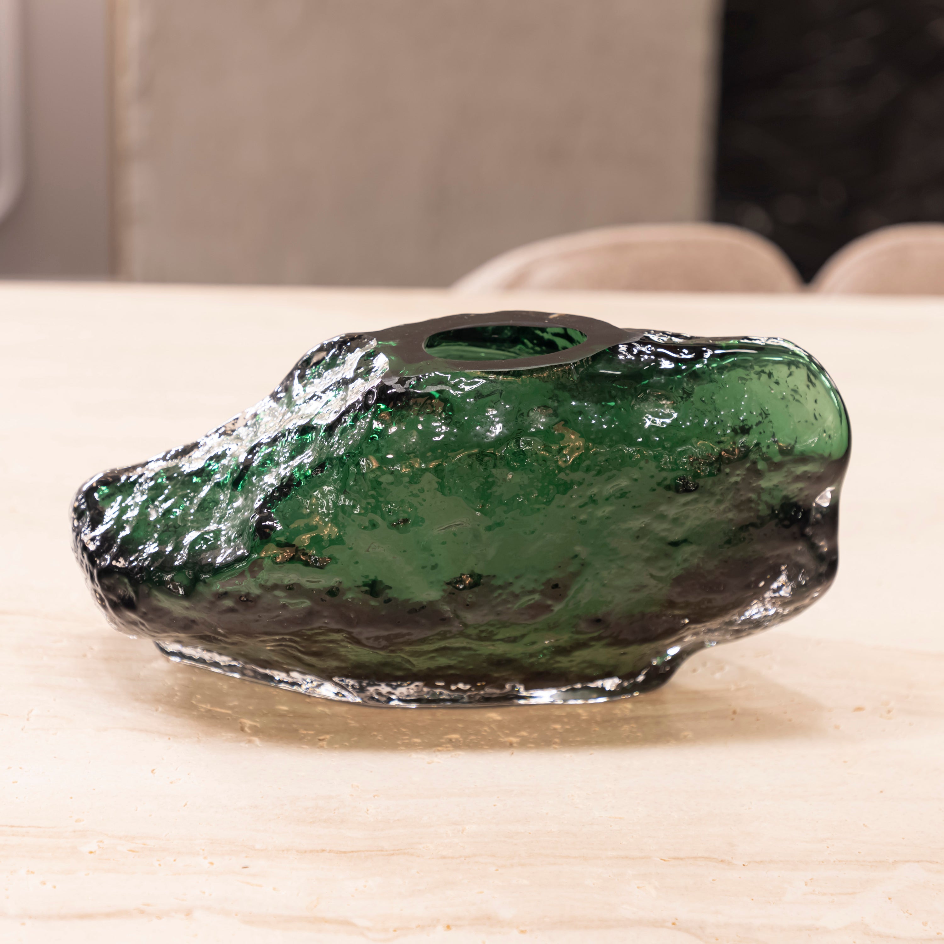 Glass Green Bowl 32X14X17 Cm