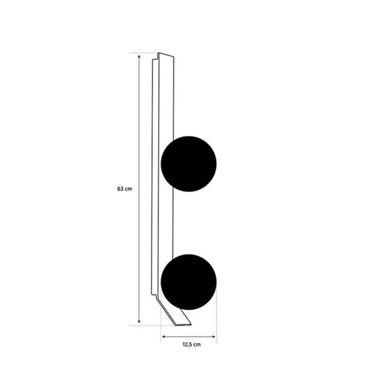 Afrodit Soft 2-Piece Black Wall Sconce 63 Cm - Heka Lighting & Trading Limited