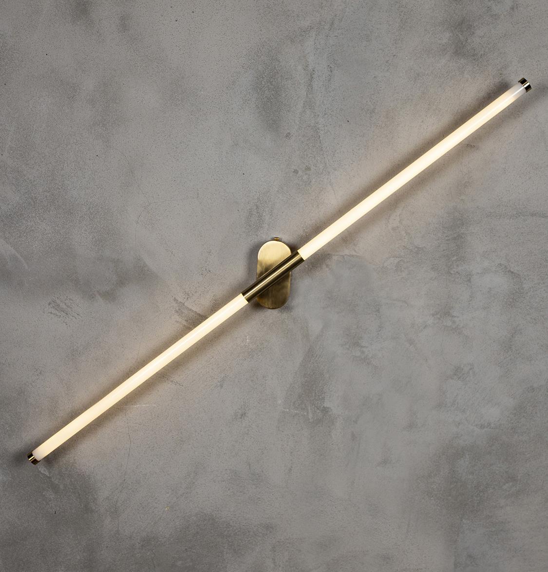 Akra Brushed Brass Led Wall Sconce 60 Cm - Heka Lighting & Trading Limited
