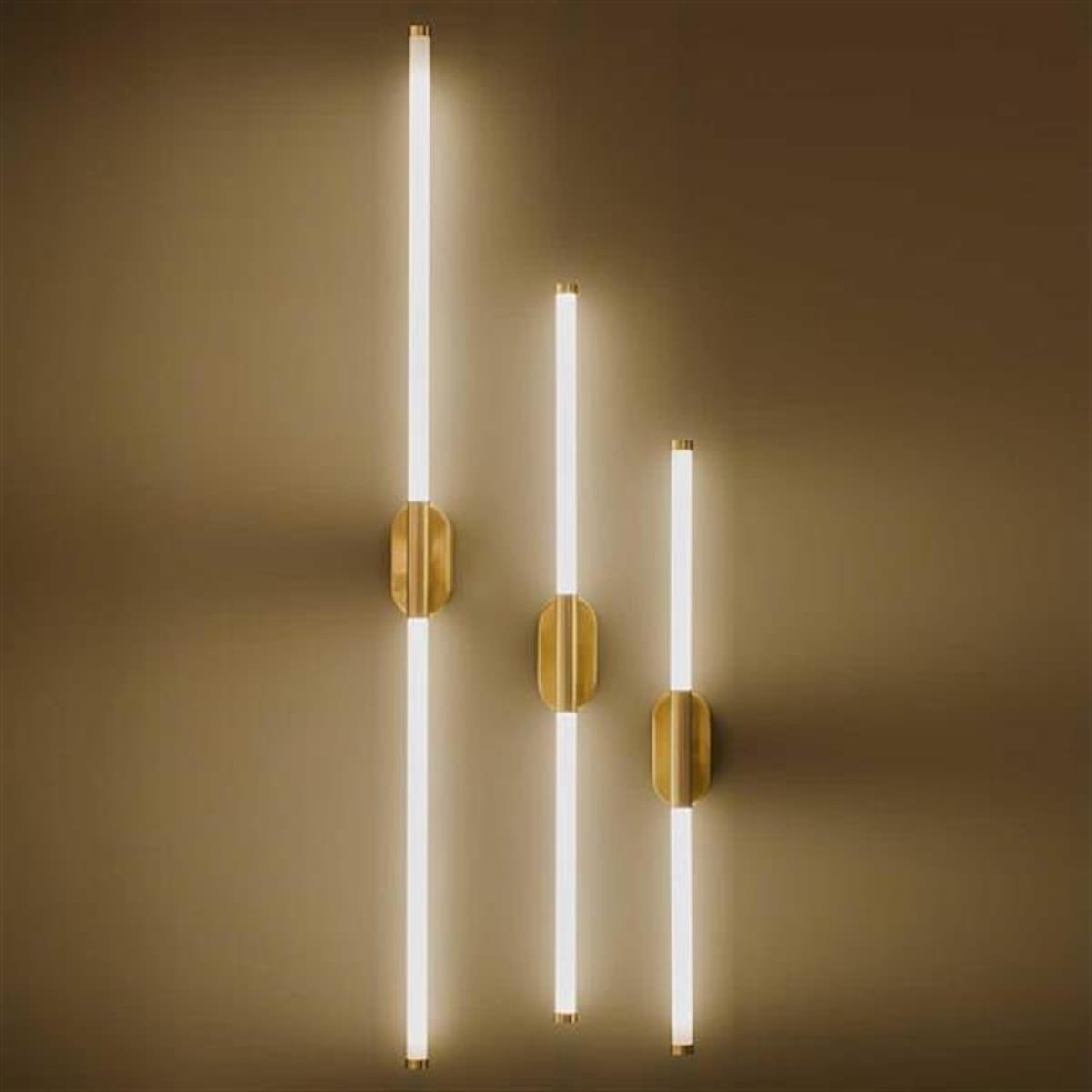 Akra Brushed Brass Led Wall Sconce 60 Cm - Heka Lighting & Trading Limited