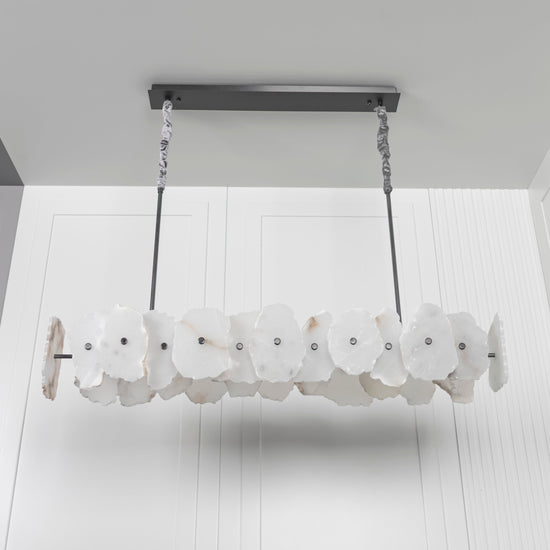 Anvers Marble Dining Table Platinum Chandelier