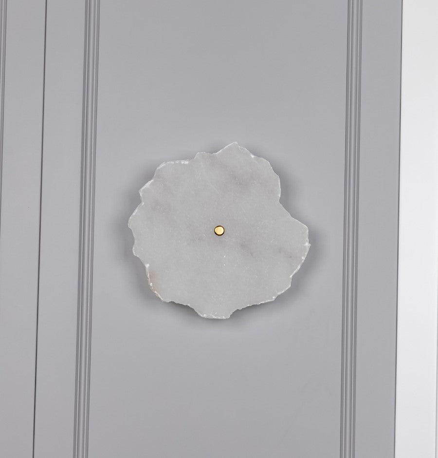 Anvers Single White Marble Brushed Brass Led Wall Sconce - Heka Lighting & Trading Limited
