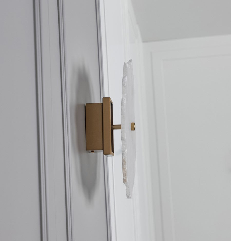 Anvers Single White Marble Brushed Brass Led Wall Sconce - Heka Lighting & Trading Limited
