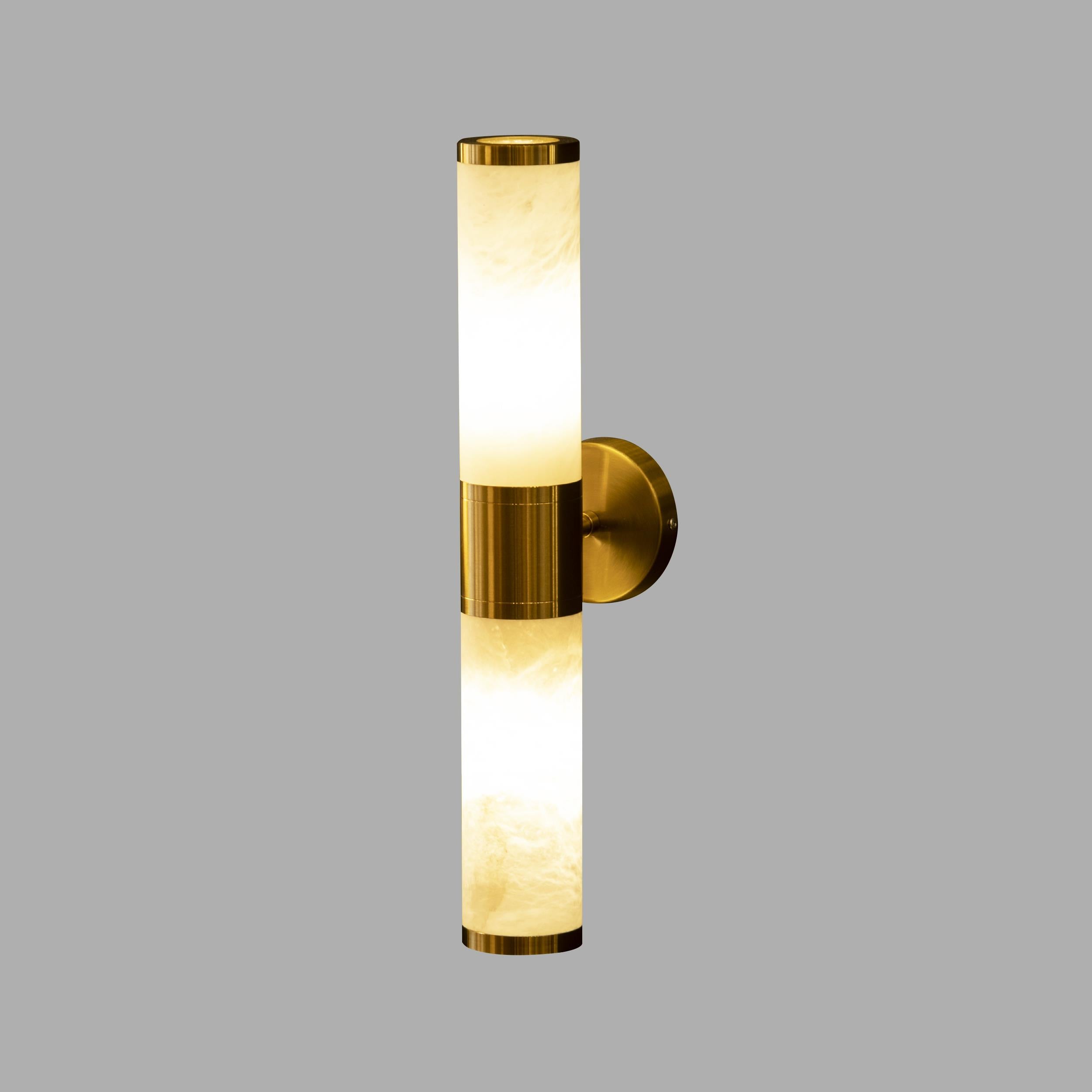 Arkas 2 Piece White Antique Marble Wall Sconce 48 Cm - Heka Lighting & Trading Limited