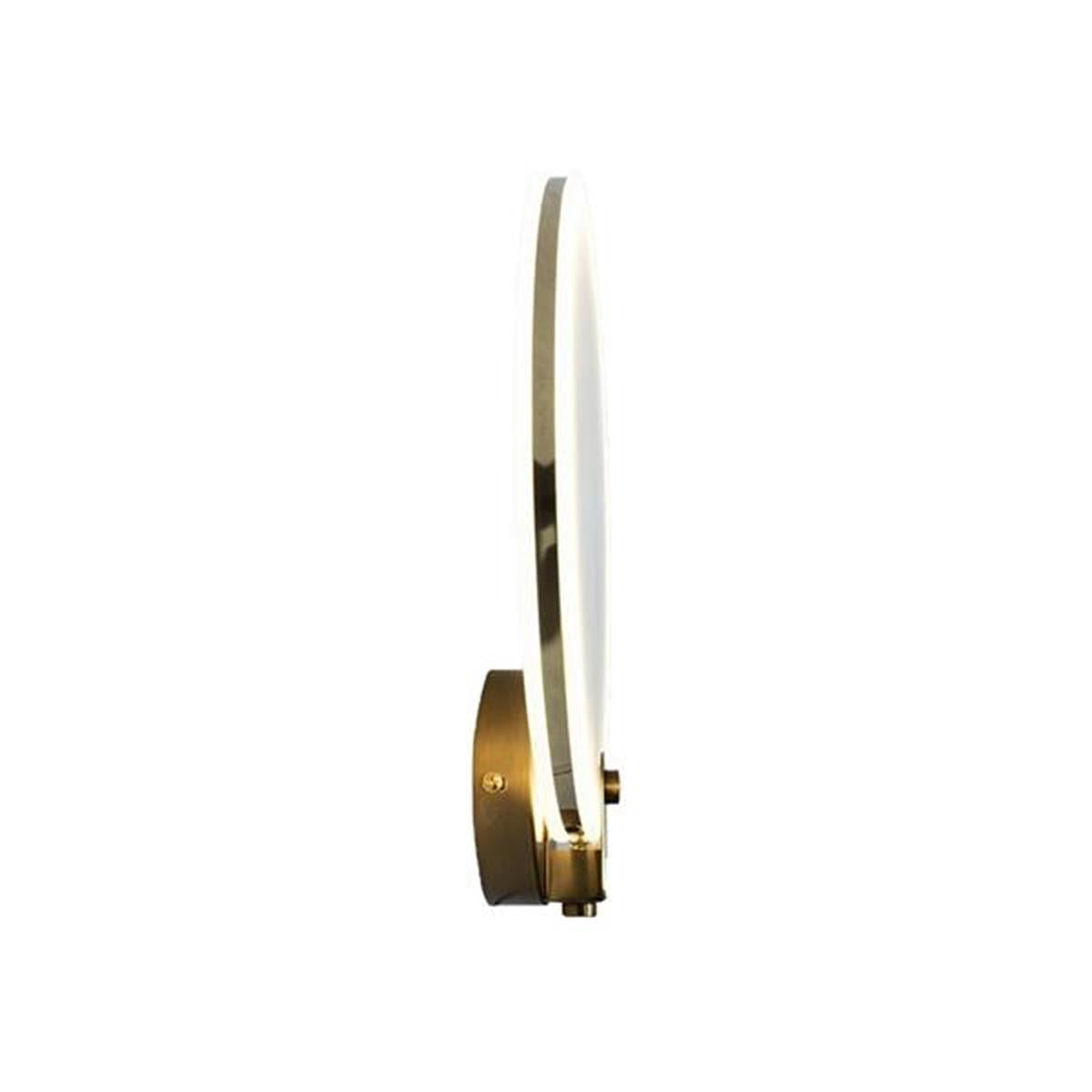 Aspendos Single Marble Brushed Brass Led Wall Sconce 20 Cm - Heka Lighting & Trading Limited