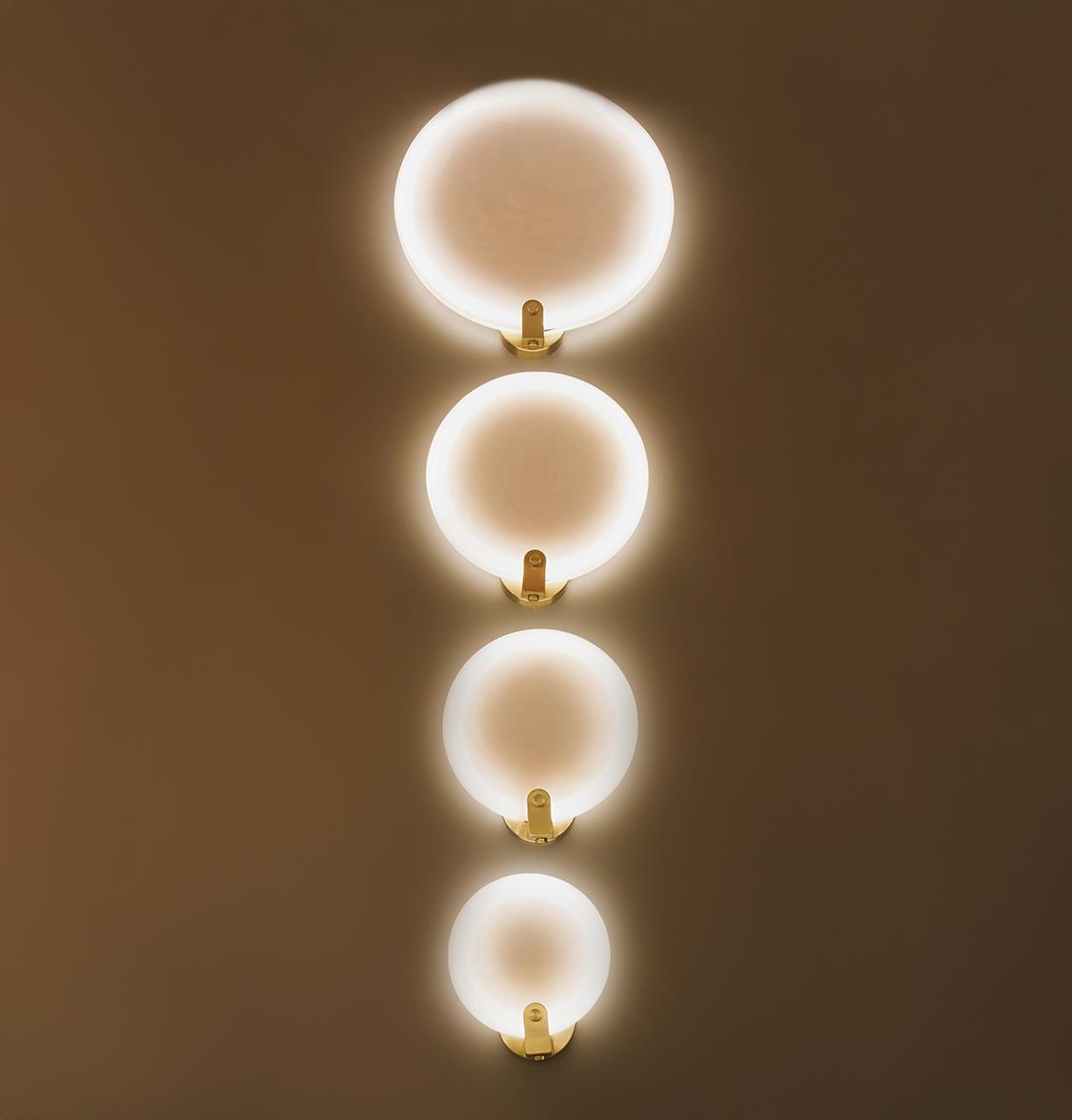 Aspendos Single Marble Brushed Brass Led Wall Sconce 20 Cm - Heka Lighting & Trading Limited