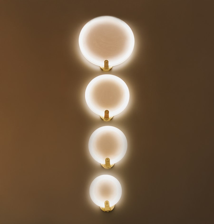Aspendos Single Marble Brushed Brass Led Wall Sconce 30 Cm - Heka Lighting & Trading Limited