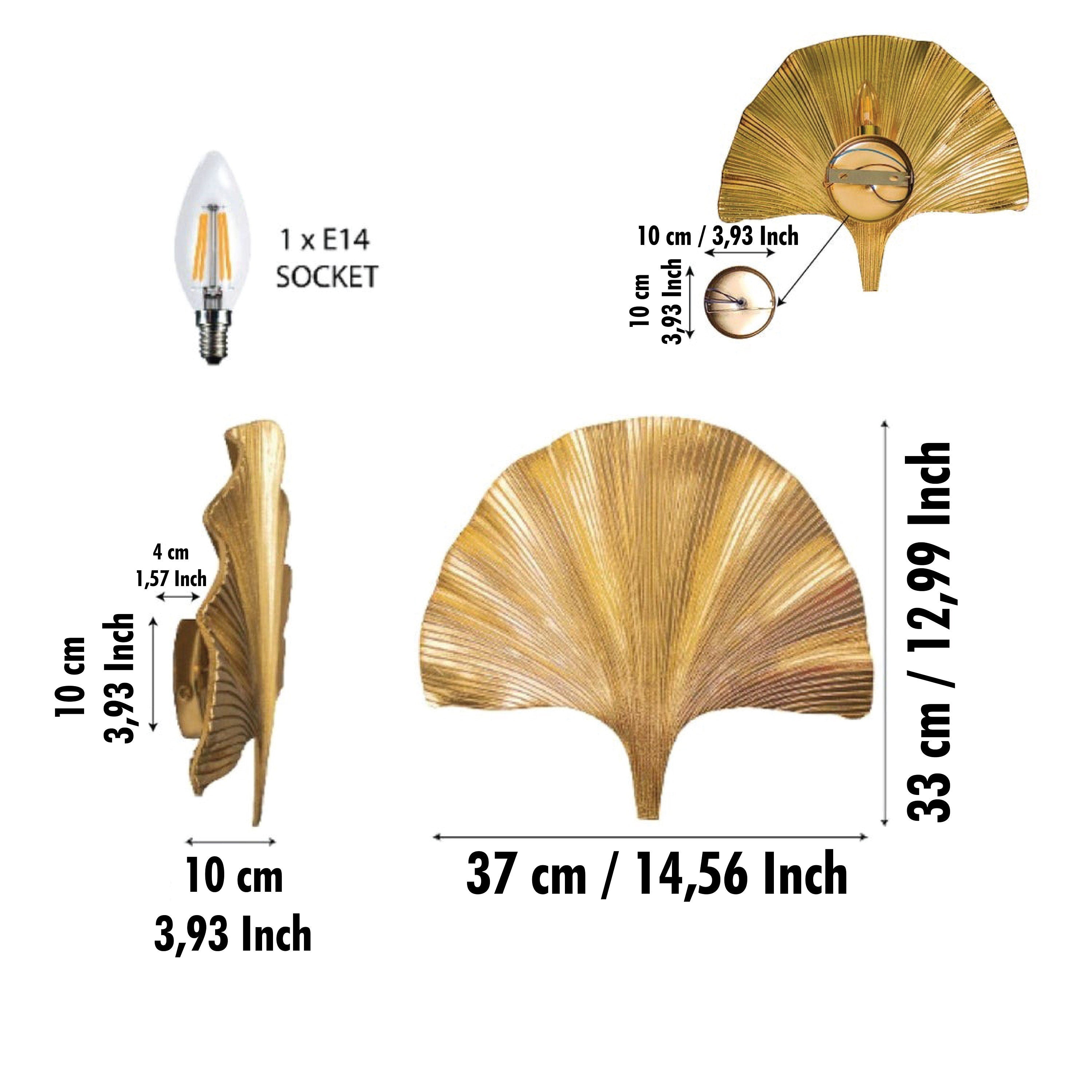 Astara Single Gi̇ngko Leaf Wall Sconce - Heka Lighting & Trading Limited