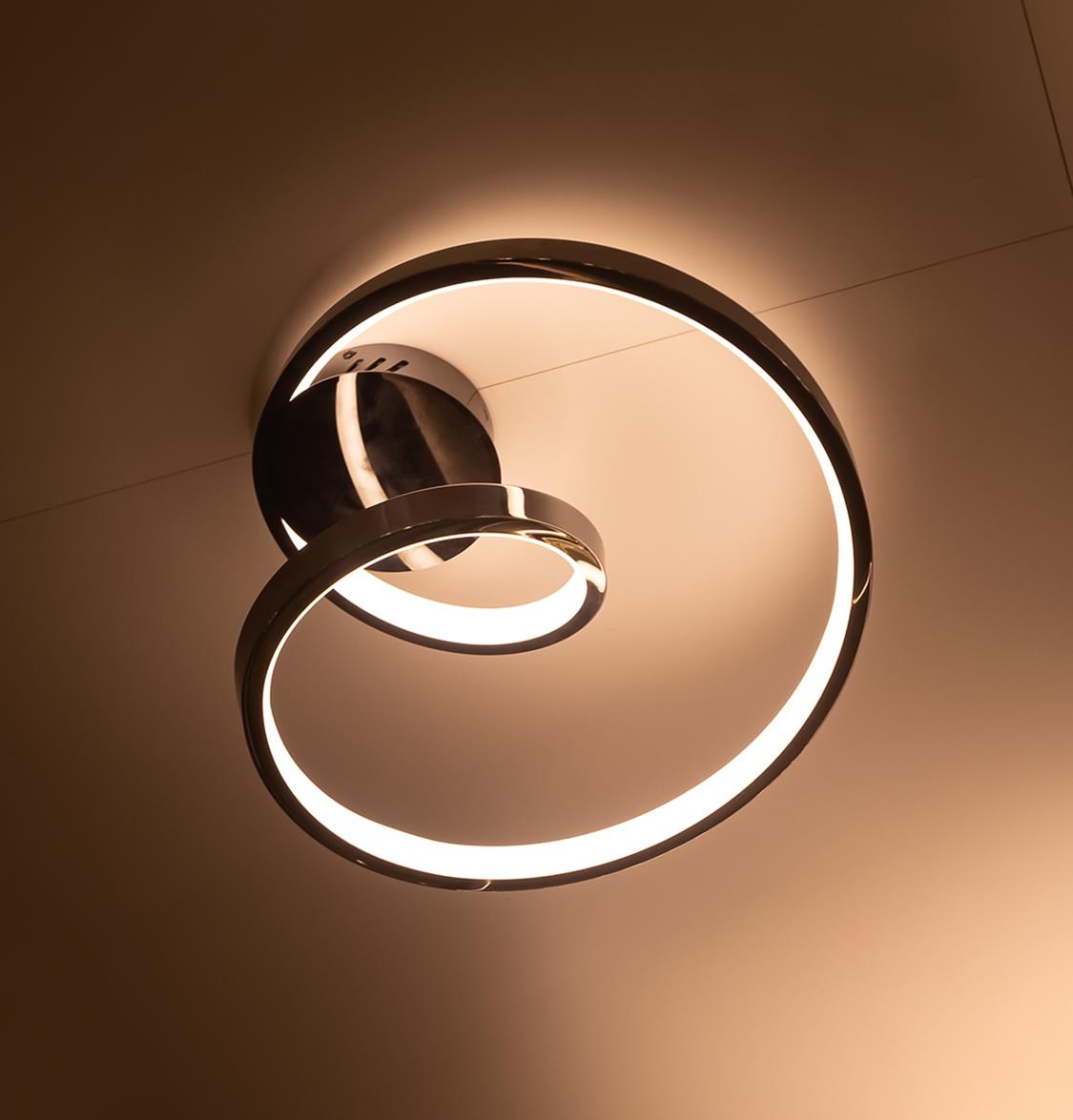 Bern Platin Stainless Acrylic Plafonier 45 Cm - Heka Lighting & Trading Limited