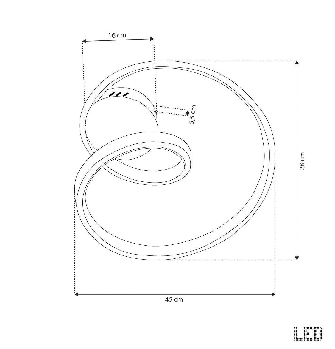Bern Platin Stainless Acrylic Plafonier 45 Cm - Heka Lighting & Trading Limited