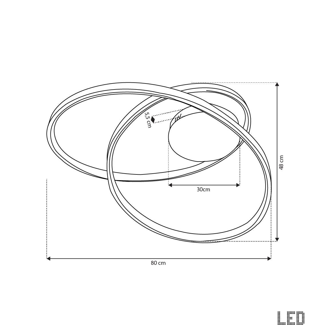 Bern Platin Stainless Acrylic Plafonier 80 Cm - Heka Lighting & Trading Limited