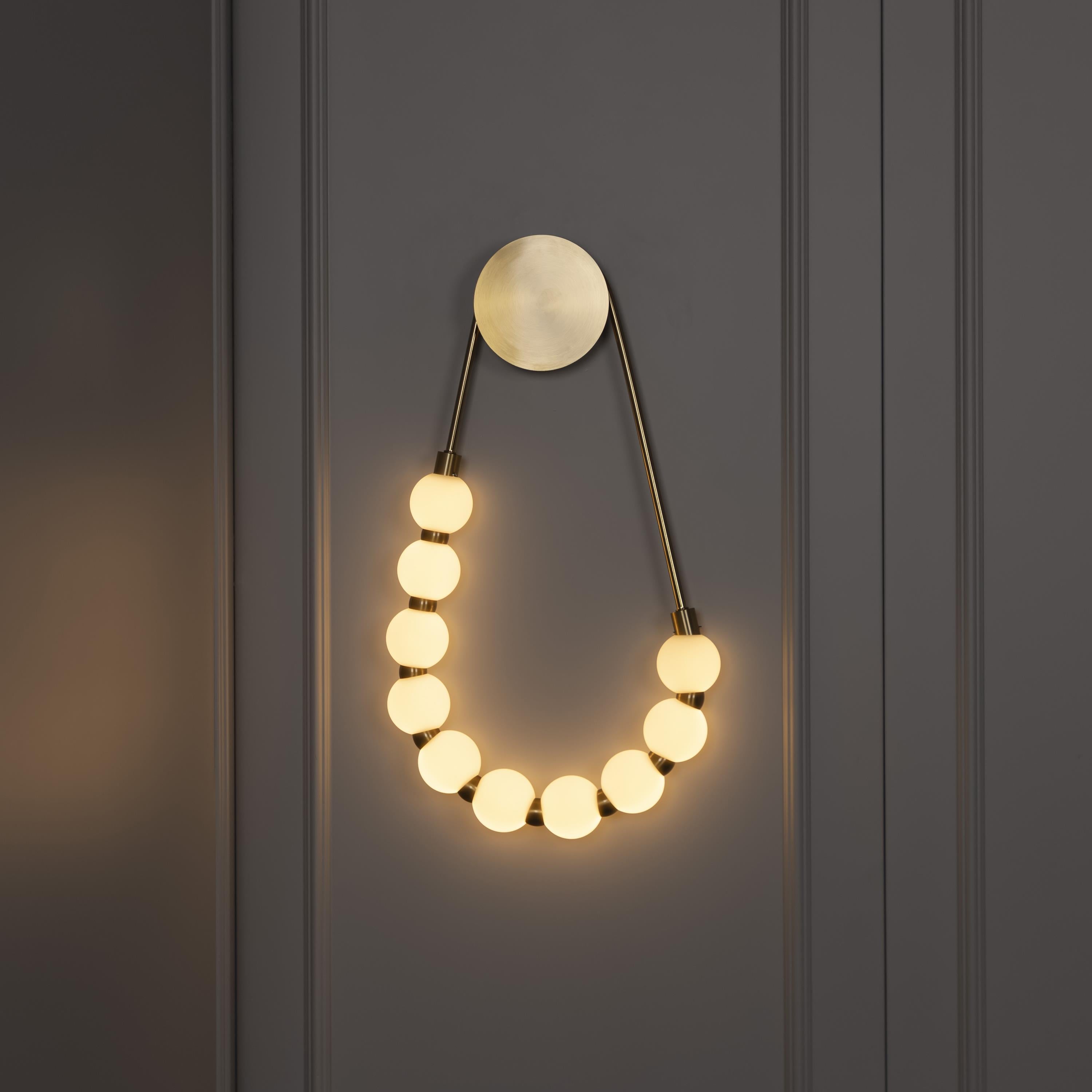 Doradus 10's White Acrylic Globe Brushed Brass Led Wall Sconce - Heka Lighting & Trading Limited