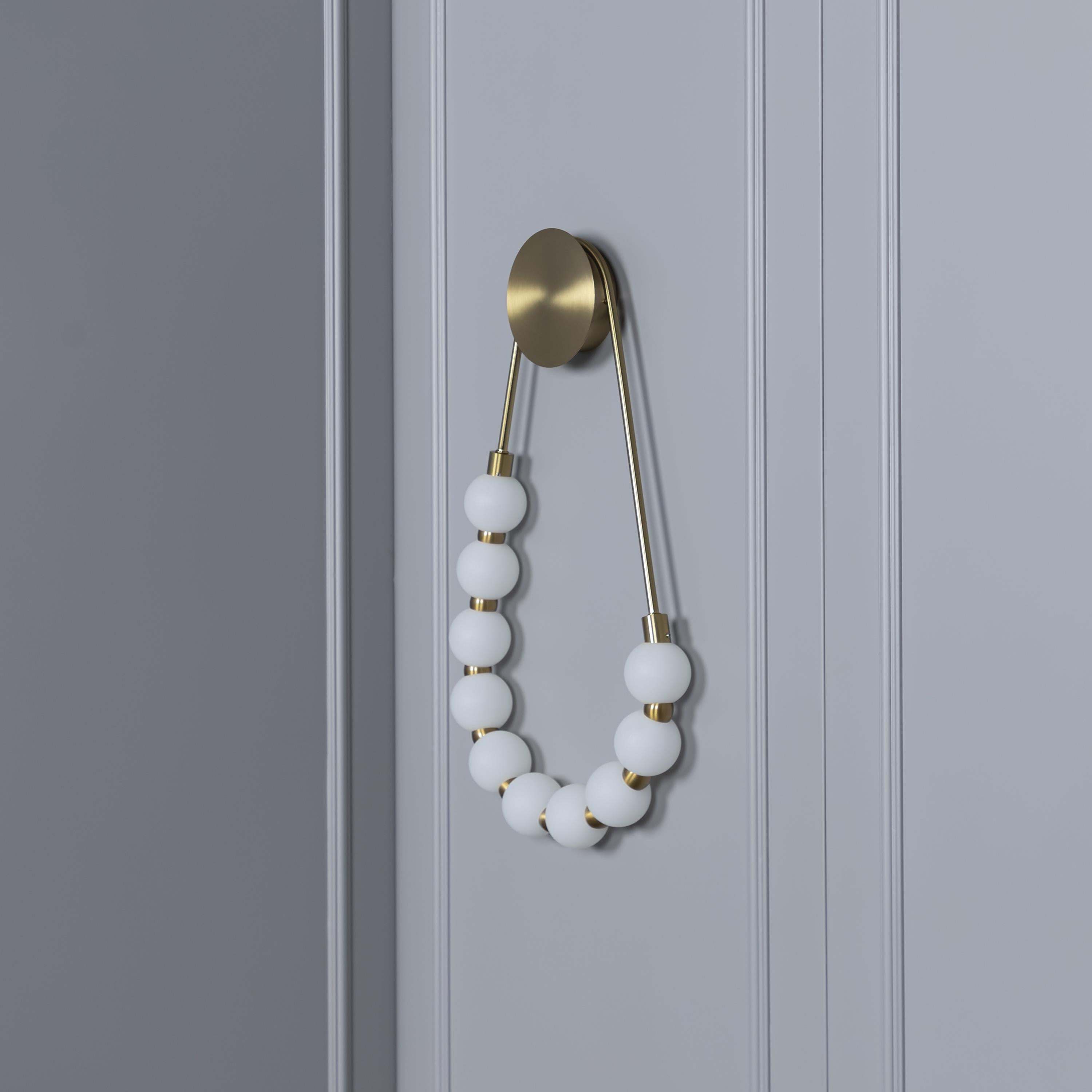 Doradus 10's White Acrylic Globe Brushed Brass Led Wall Sconce - Heka Lighting & Trading Limited