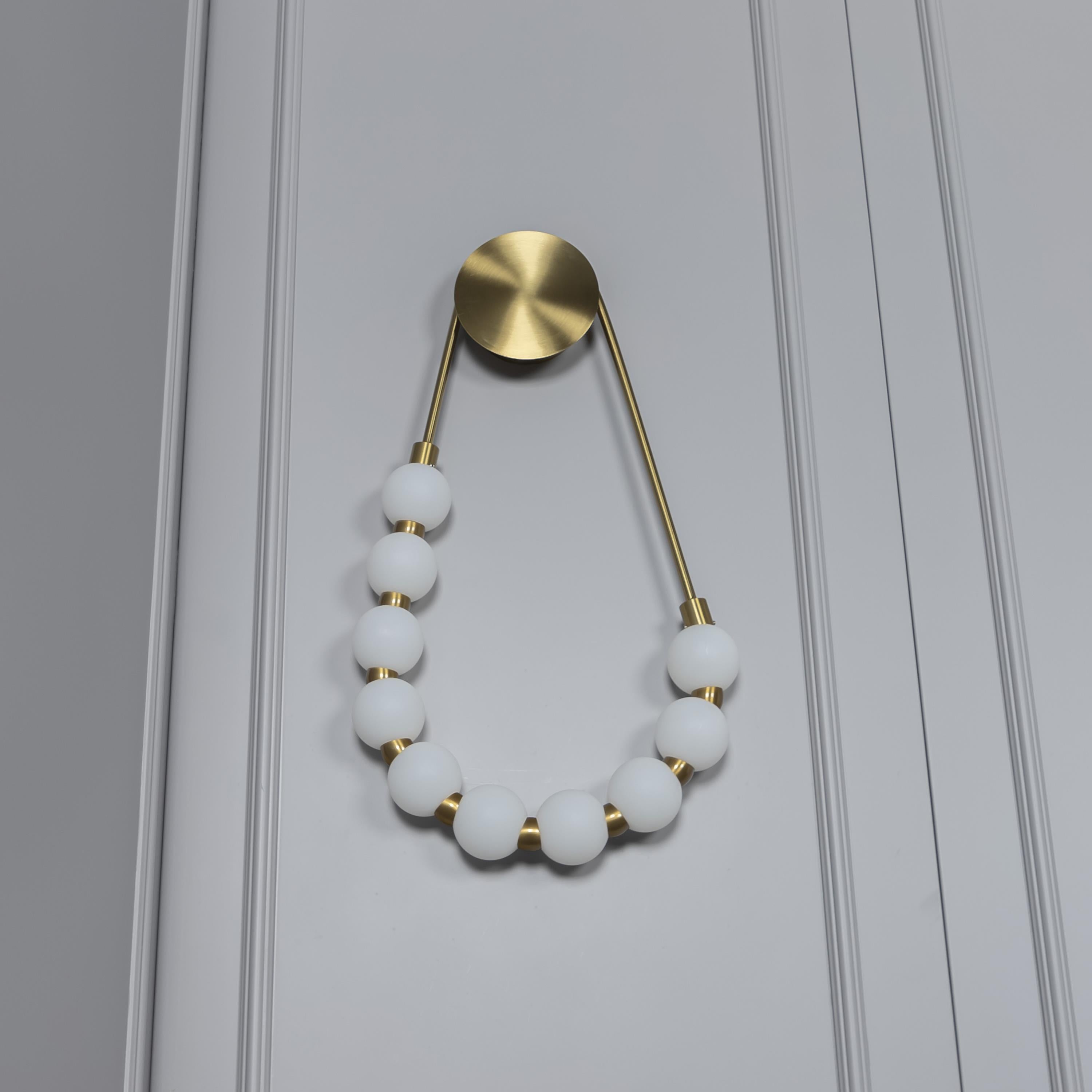 Doradus 10's White Acrylic Globe Brushed Brass Led Wall Sconce - Heka Lighting & Trading Limited