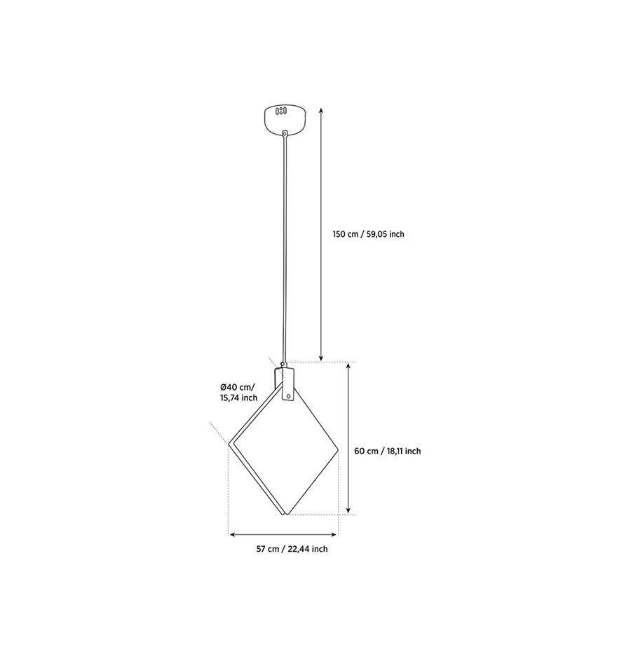 Duha Square Marble Led Pendant Light Chandelier 40 Cm - Heka Lighting & Trading Limited