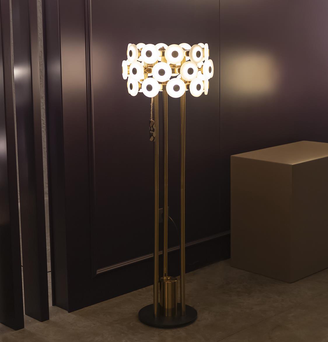 Efes Marble Brushed Brass Floor Lamp - Heka Lighting & Trading Limited