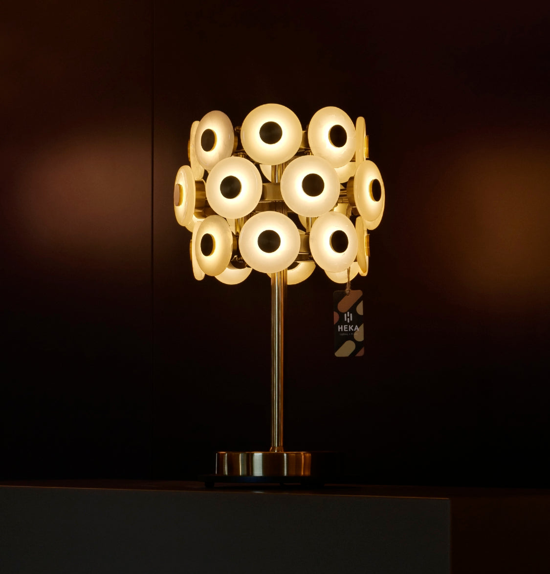 Efes Marble Brushed Brass Table Lamp - Heka Lighting & Trading Limited