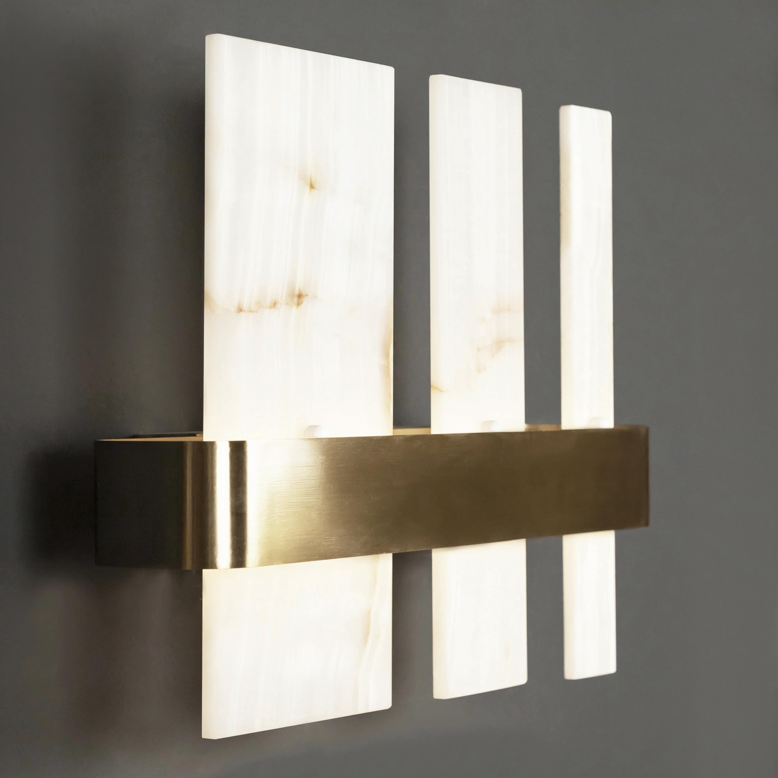 Ekho Marble Brushed Brass Led Wall Sconce - Heka Lighting & Trading Limited
