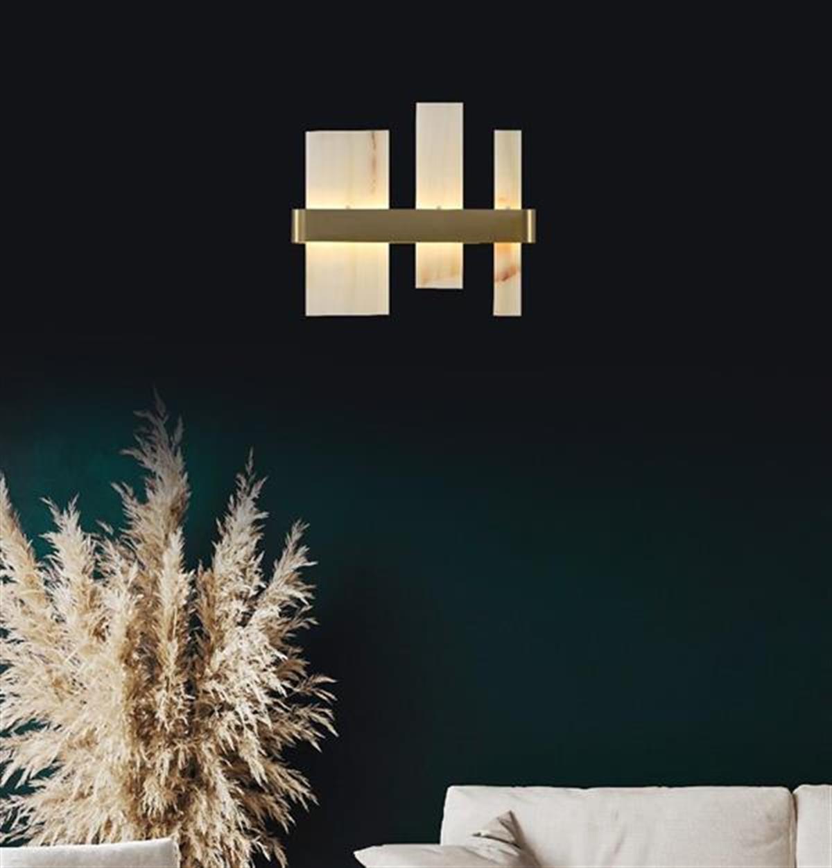Ekho Marble Brushed Brass Led Wall Sconce - Heka Lighting & Trading Limited