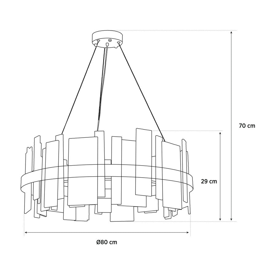 Ekho Marble Brushed Brass Pendant Light Chandelier 80 Cm - Heka Lighting & Trading Limited