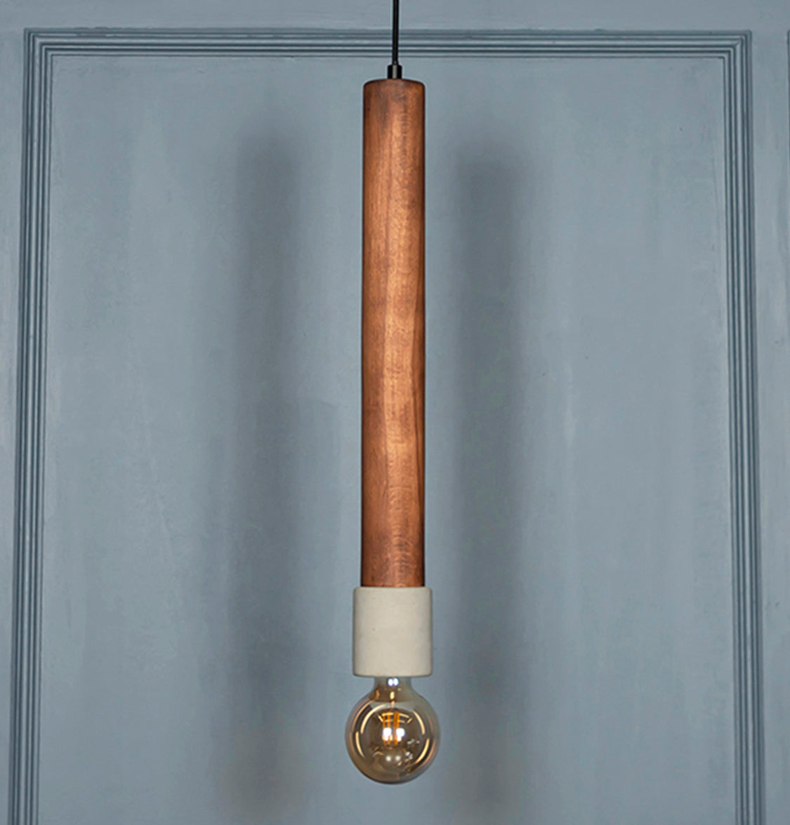 Tochi Big Wooden Concrete E27 Pendant Light - Heka Lighting & Trading Limited