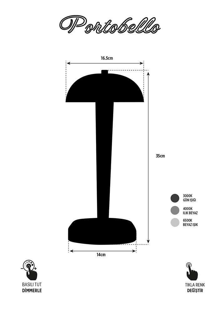 Portobello Wenge Rechargeable Touch Wood Table Lamp - Heka Lighting & Trading Limited