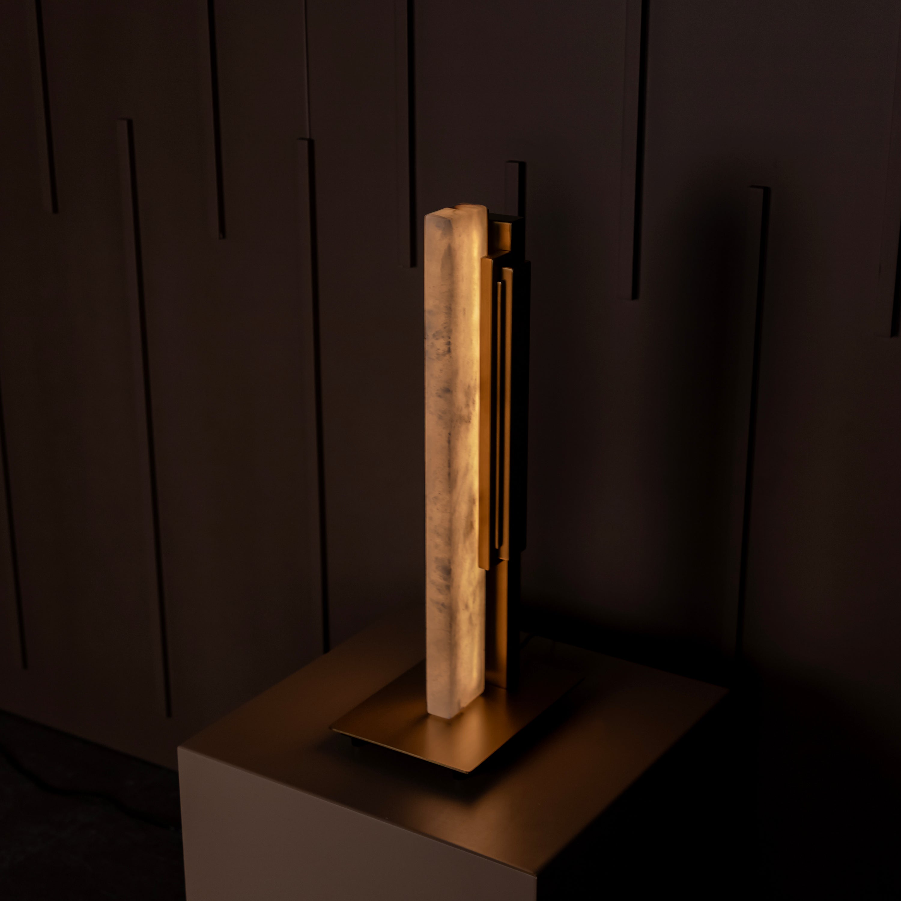 Gabon Marble Brushed Brass Table Lamp - Heka Lighting & Trading Limited