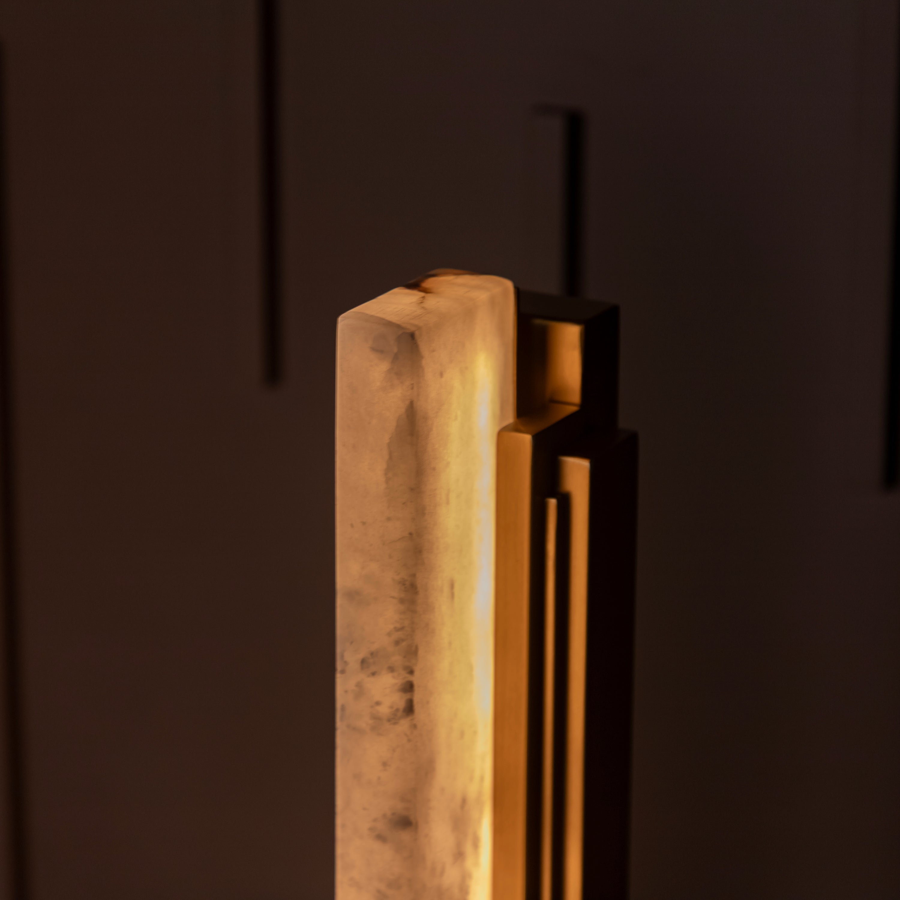 Gabon Marble Brushed Brass Table Lamp - Heka Lighting & Trading Limited