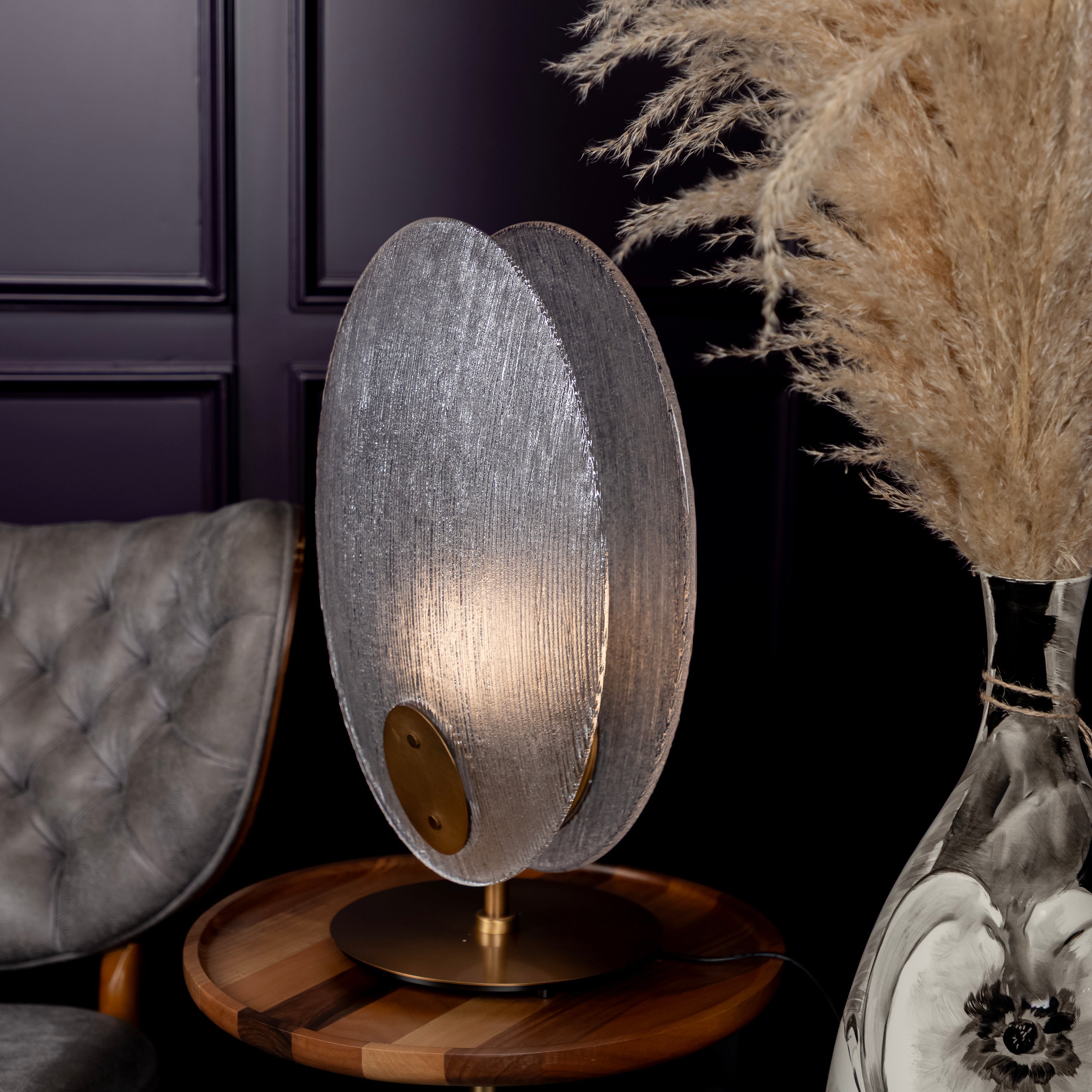 Gana White Frosted Glass Brushed Brass Table Lamp - Heka Lighting & Trading Limited
